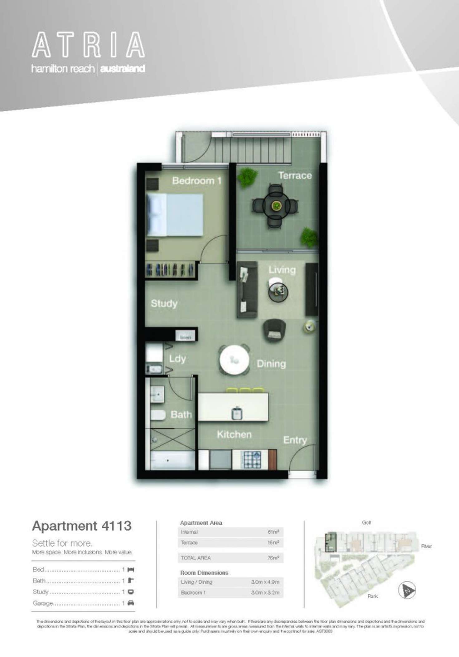 Floorplan of Homely apartment listing, 4113/18 Parkside Circuit, Hamilton QLD 4007