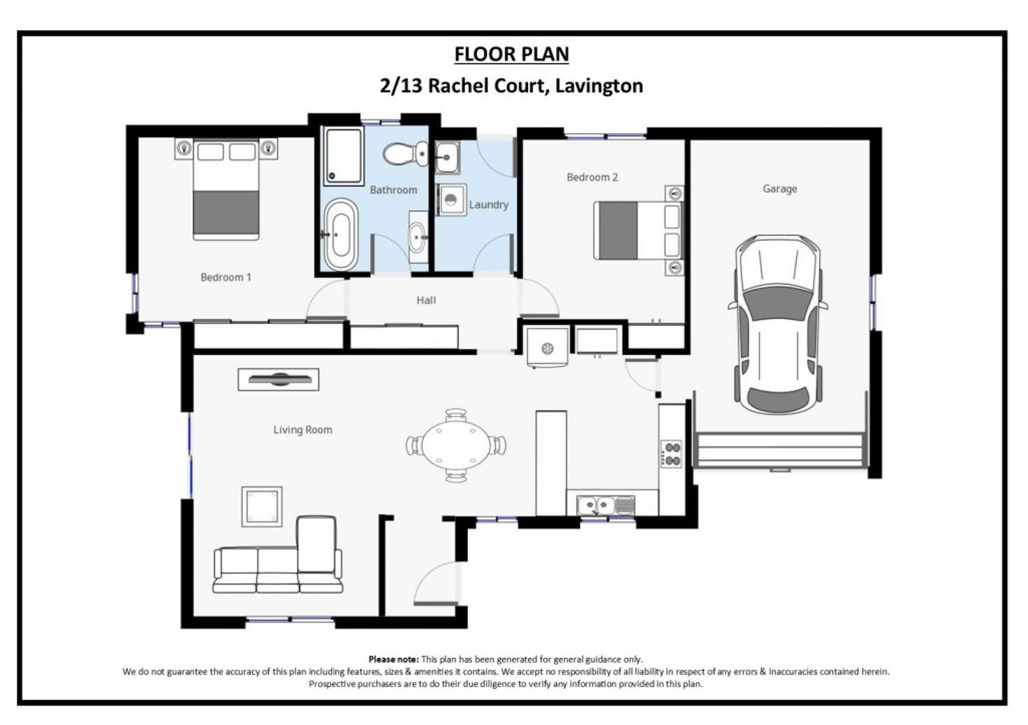 Floorplan of Homely townhouse listing, 2/13 Rachel Court, Lavington NSW 2641