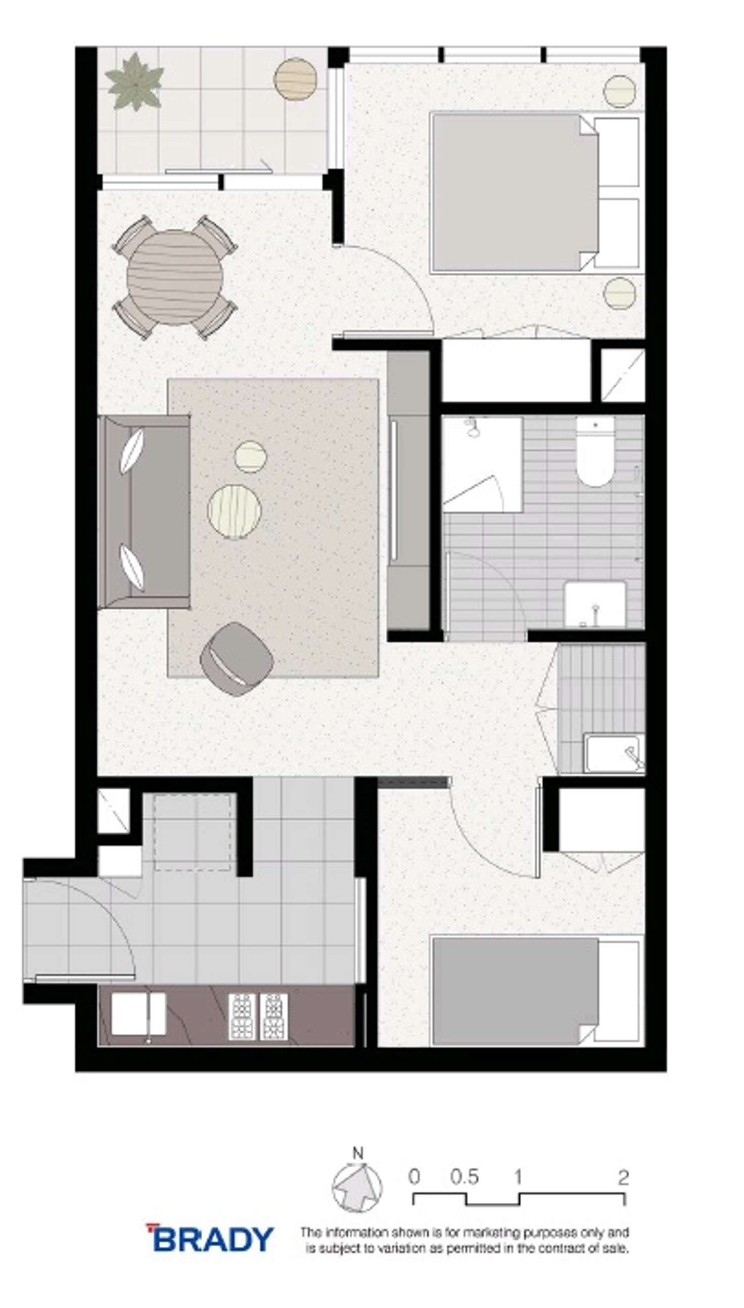 Floorplan of Homely apartment listing, 2002/500 Elizabeth Street, Melbourne VIC 3000