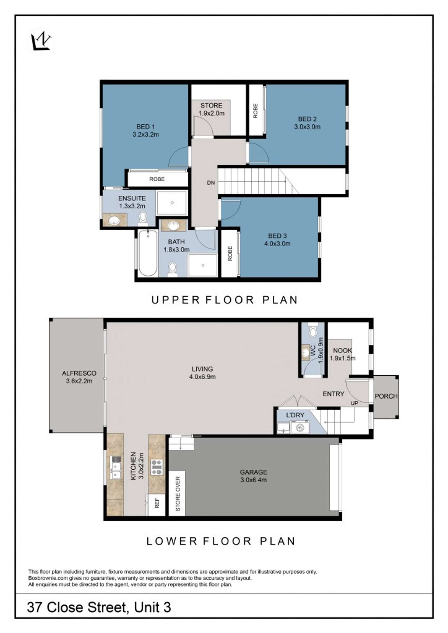 Floorplan of Homely townhouse listing, 3/37 Close Street, Wallsend NSW 2287