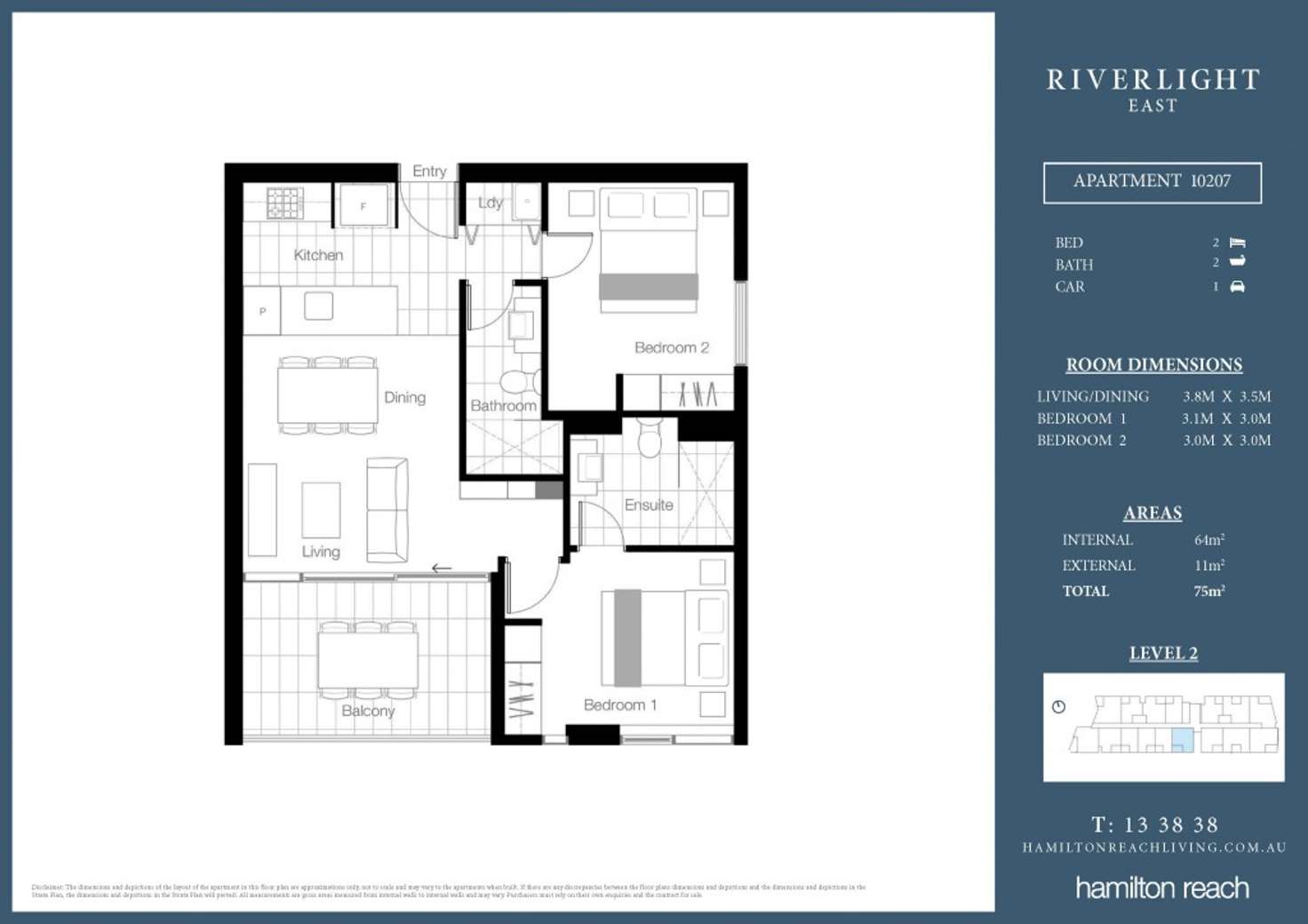 Floorplan of Homely apartment listing, 10807/320 MacArthur Ave, Hamilton QLD 4007