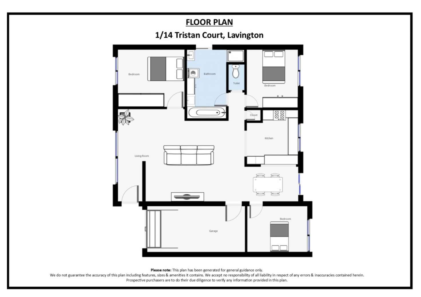 Floorplan of Homely townhouse listing, 1/14 Tristan Court, Lavington NSW 2641