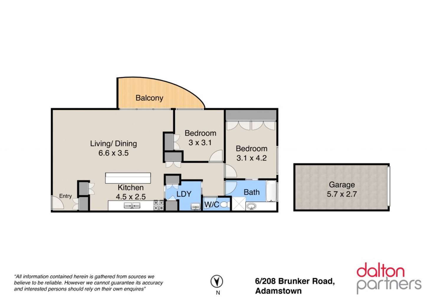 Floorplan of Homely apartment listing, 6/208 Brunker Road, Adamstown NSW 2289