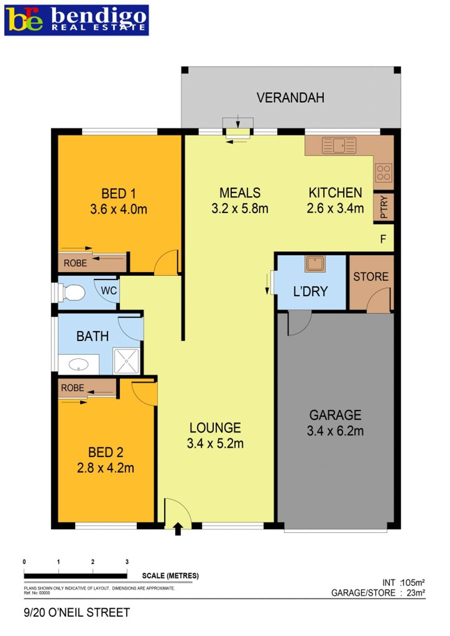 Floorplan of Homely house listing, 9/20 O'Neill Street, North Bendigo VIC 3550