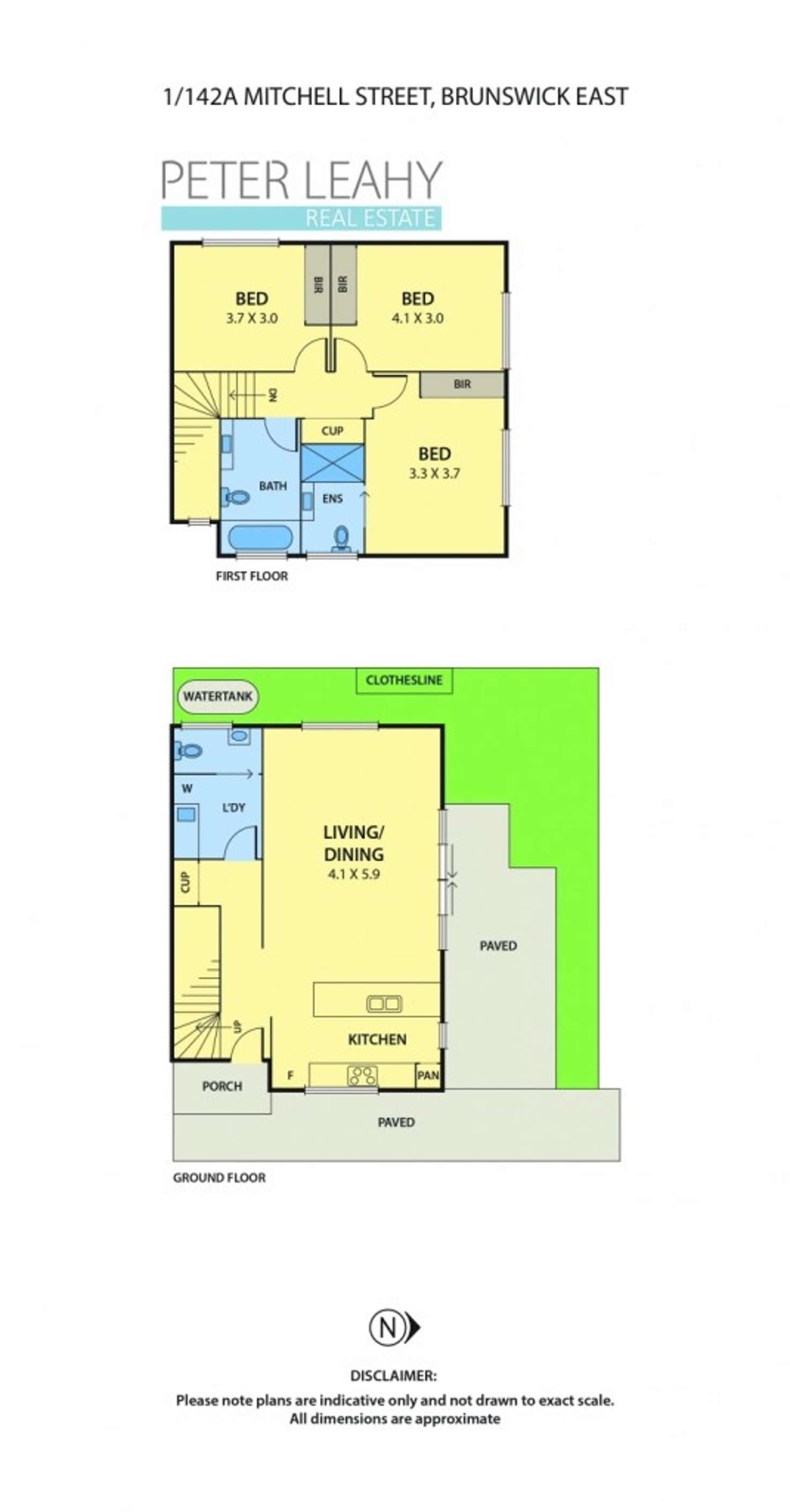 Floorplan of Homely townhouse listing, 1 & 2/142A Mitchell Street, Brunswick East VIC 3057