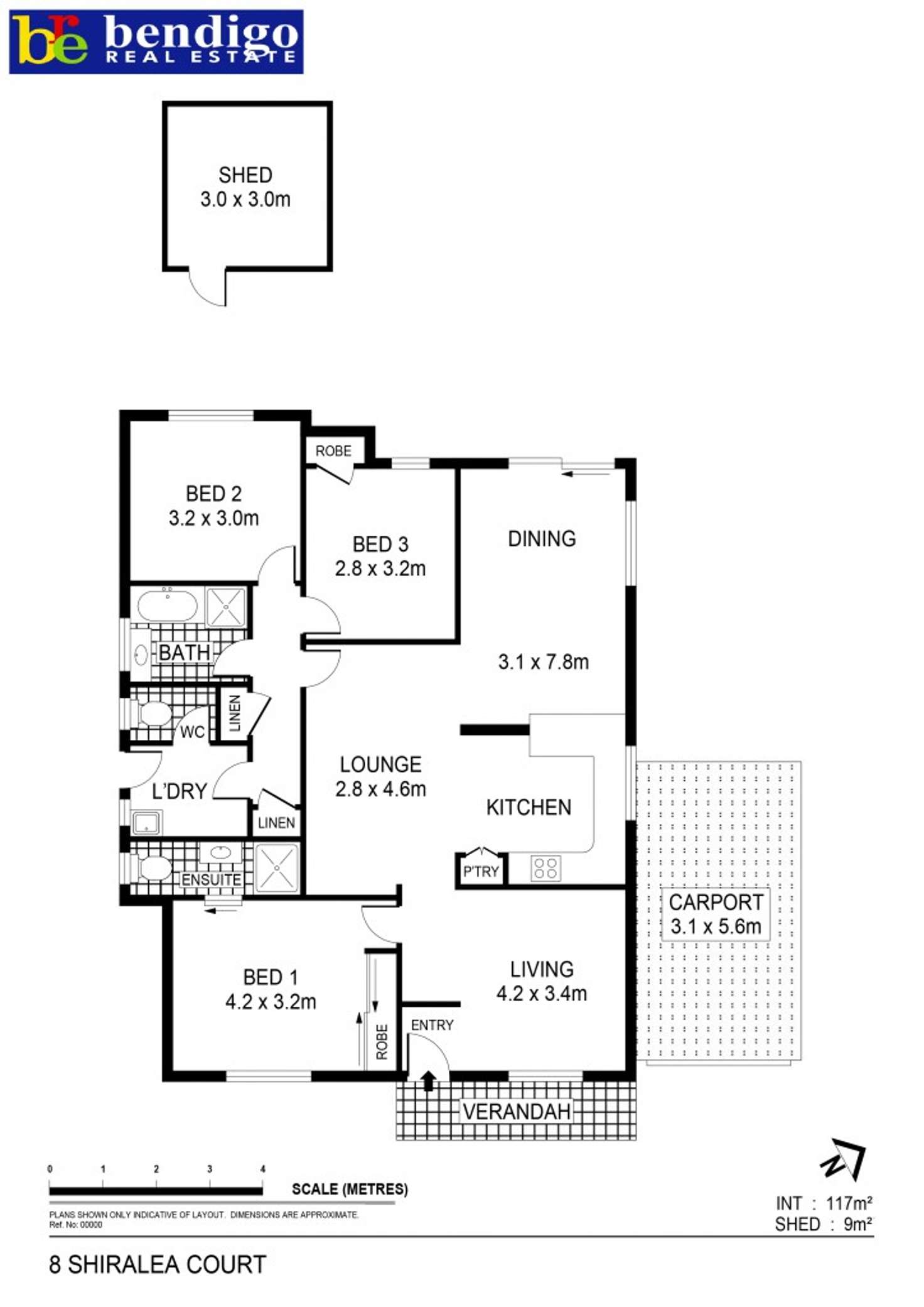 Floorplan of Homely house listing, 8 Shiralea Court, California Gully VIC 3556