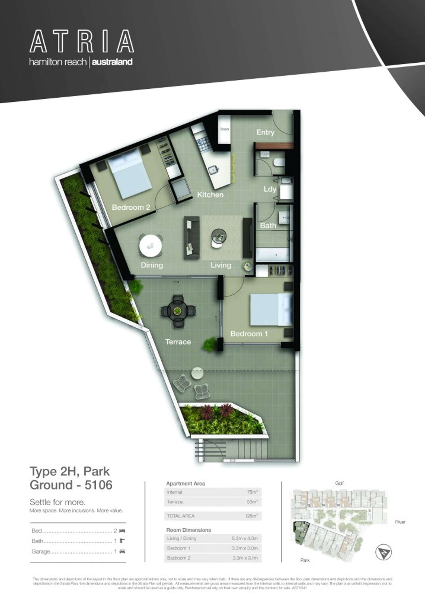 Floorplan of Homely apartment listing, 5106/331 MacArthur Avenue, Hamilton QLD 4007