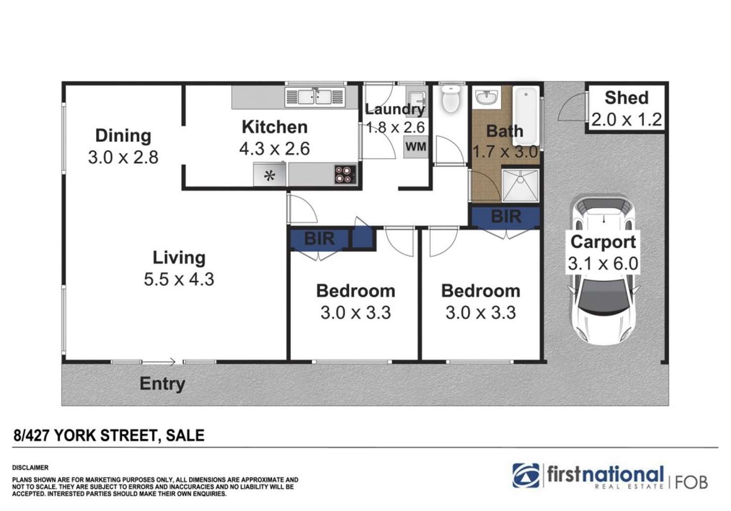 Floorplan of Homely unit listing, 8/427 York Street, Sale VIC 3850