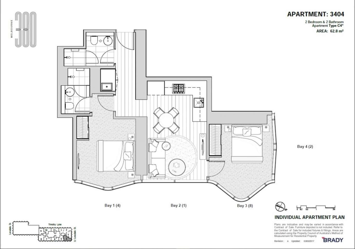 Floorplan of Homely apartment listing, 3404/371 Little Lonsdale Street, Melbourne VIC 3000