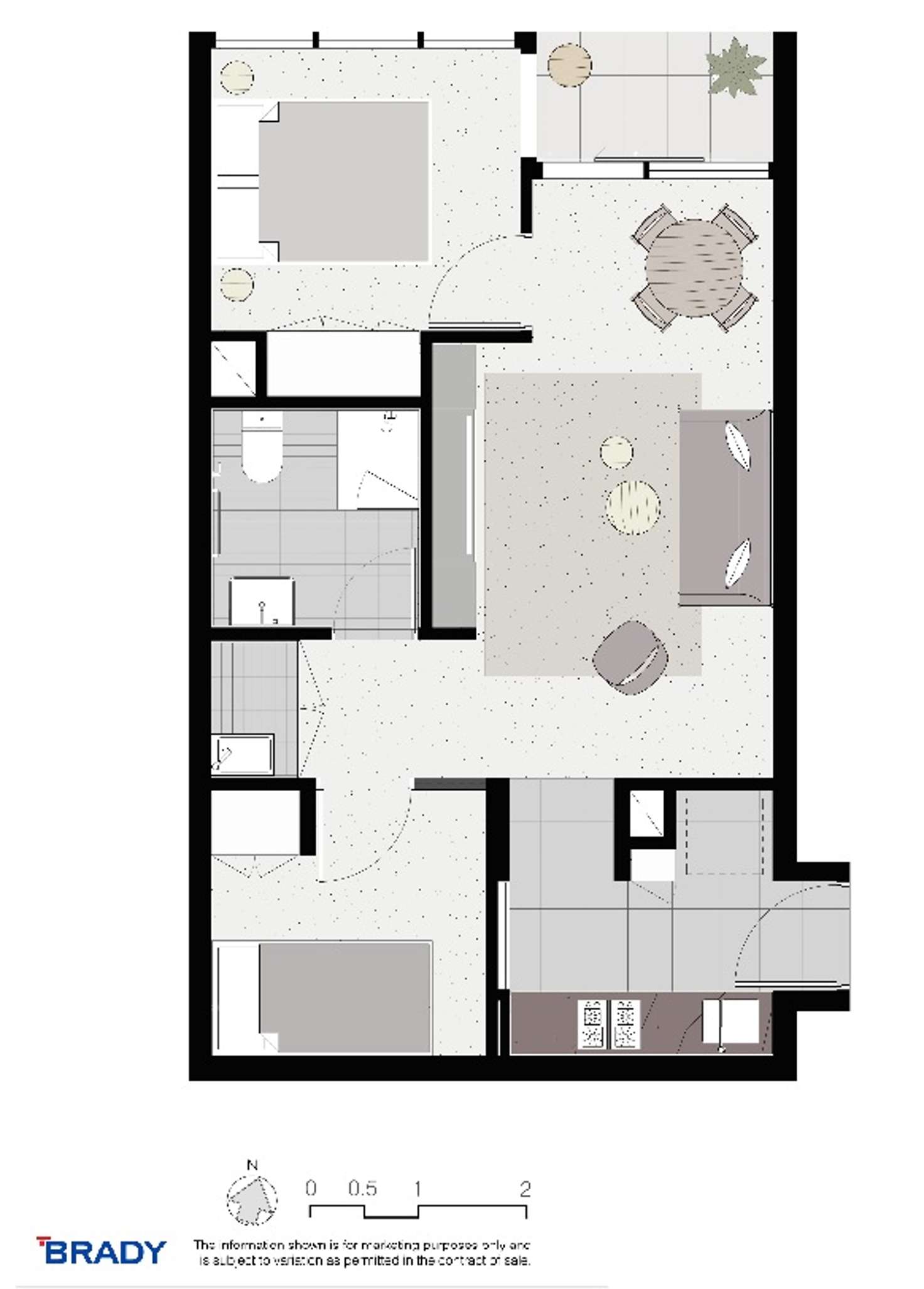 Floorplan of Homely apartment listing, 2101/500 Elizabeth Street, Melbourne VIC 3000
