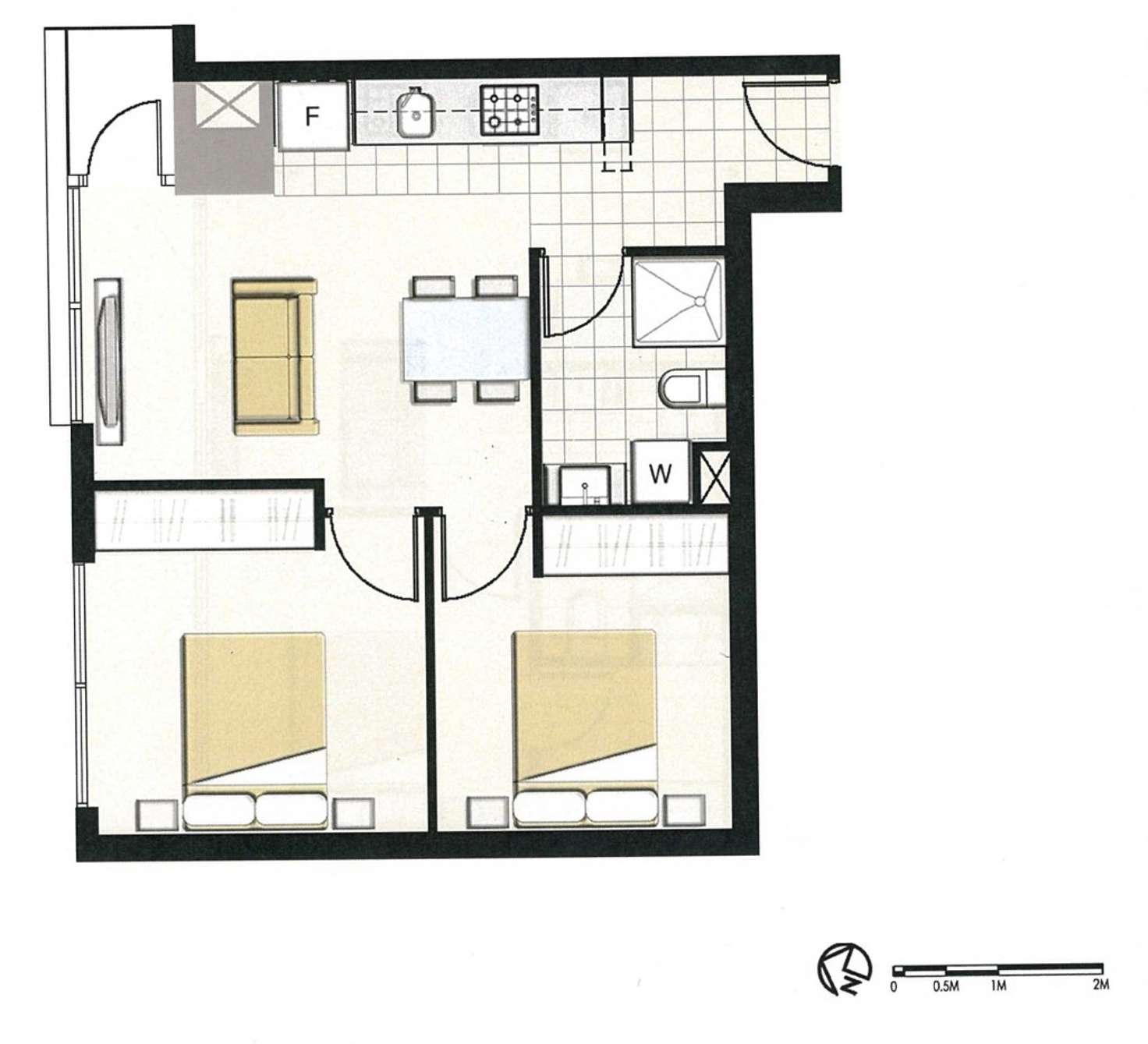 Floorplan of Homely apartment listing, 3401/5 Sutherland Street, Melbourne VIC 3000