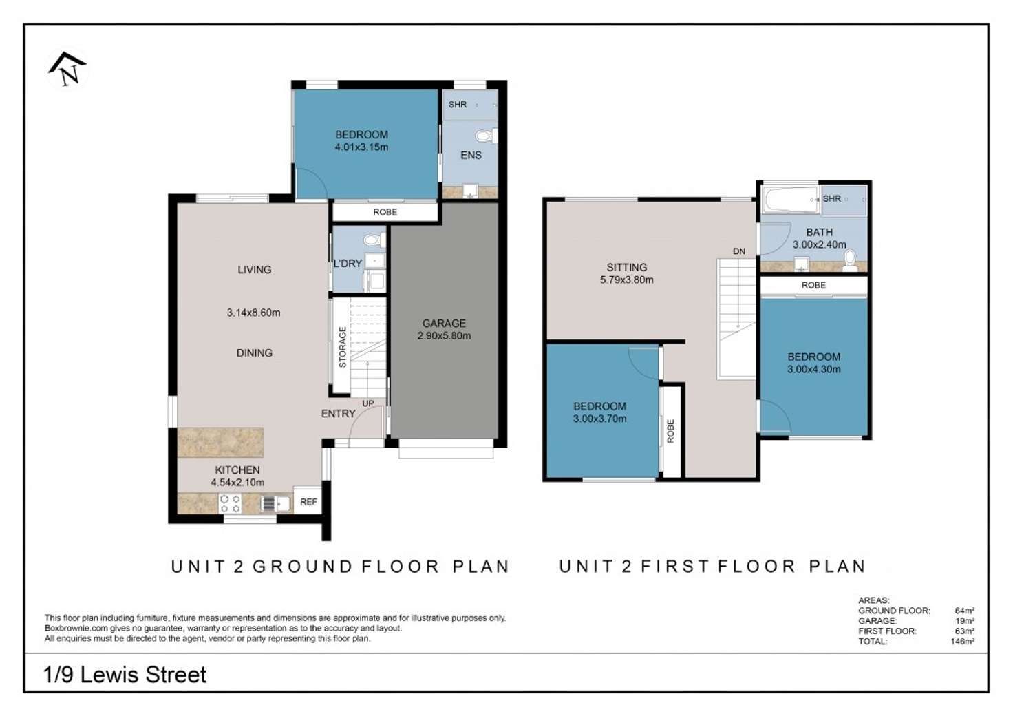 Floorplan of Homely townhouse listing, 2/9 Lewis Street, Wallsend NSW 2287