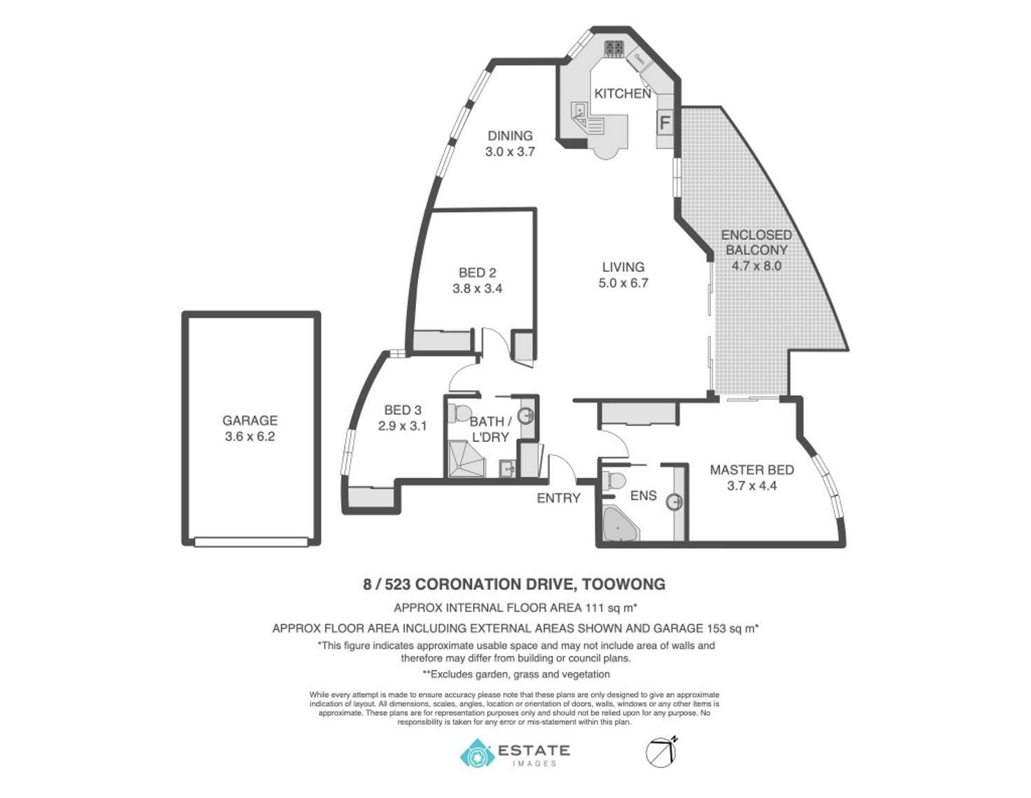 Floorplan of Homely apartment listing, 8/523 Coronation Drive, Toowong QLD 4066