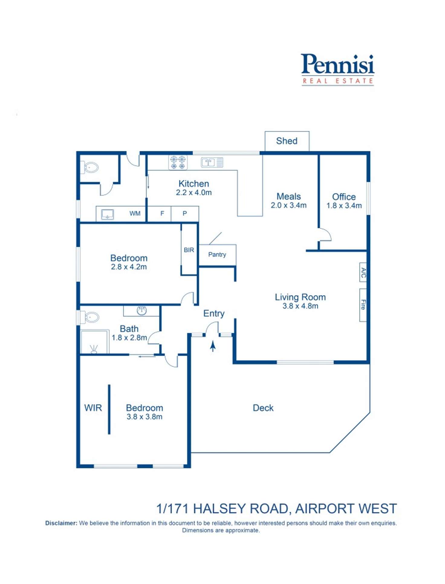 Floorplan of Homely townhouse listing, 1/171 Halsey Road, Airport West VIC 3042