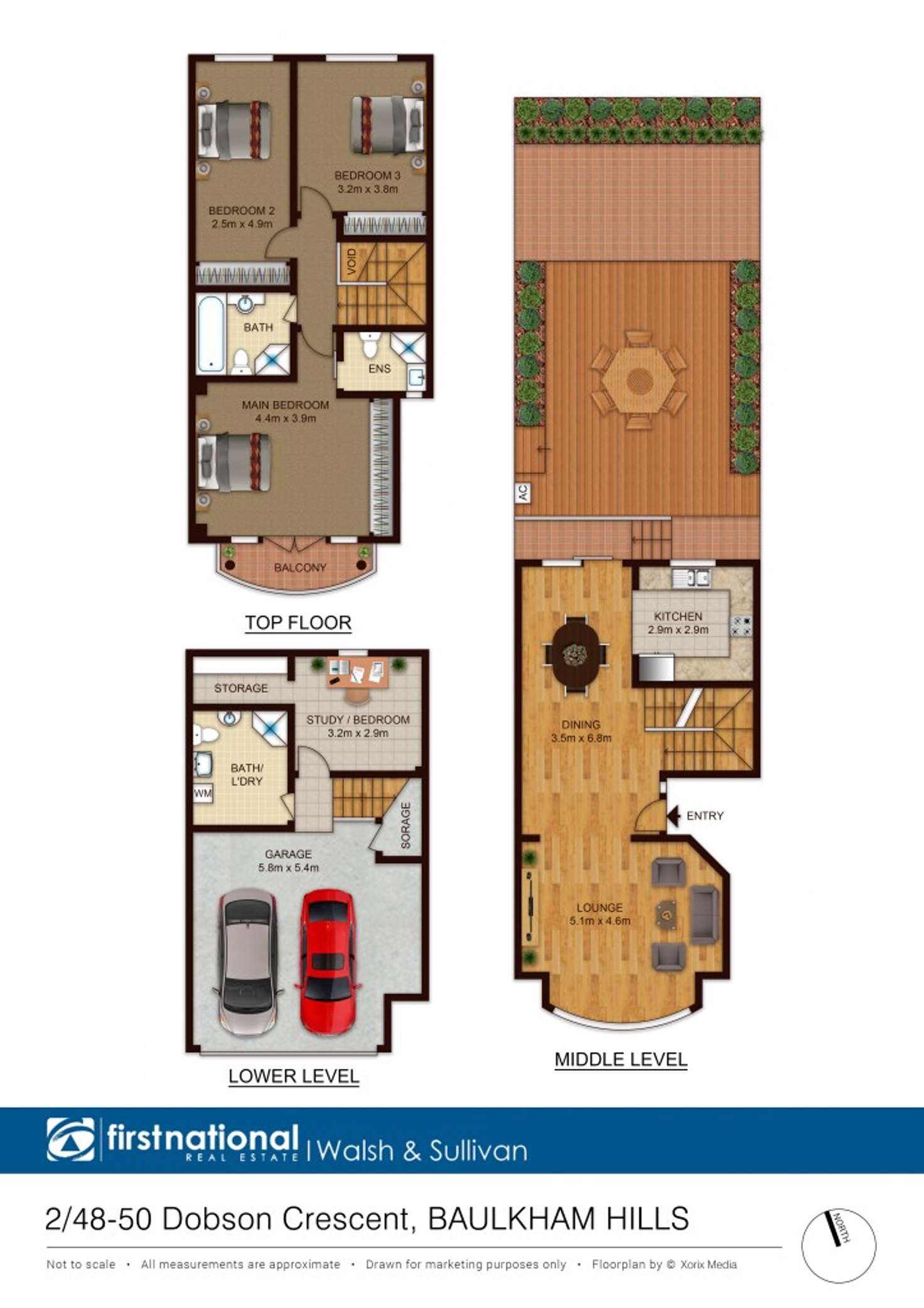 Floorplan of Homely townhouse listing, 2/48-50 Dobson Crescent, Baulkham Hills NSW 2153