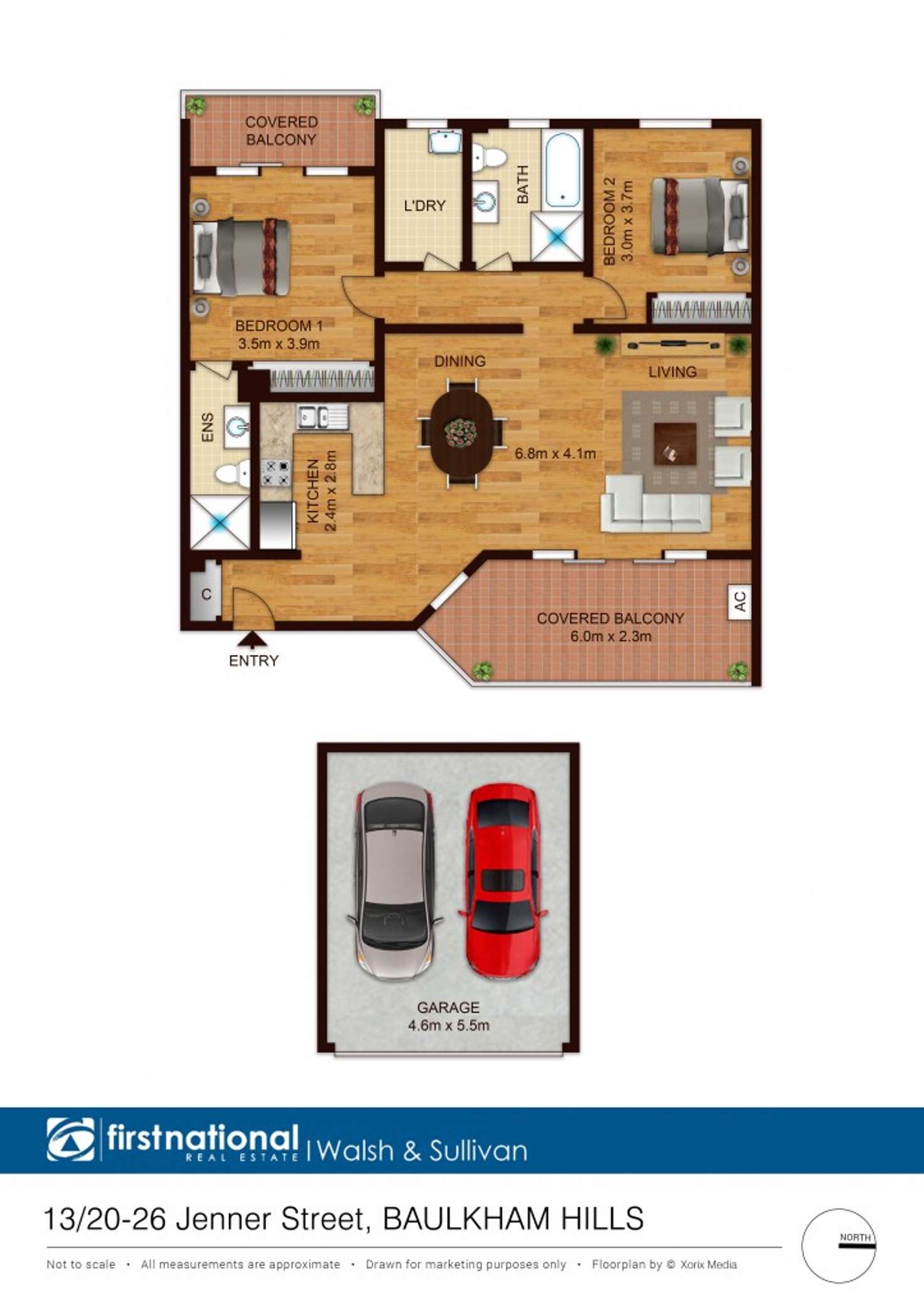 Floorplan of Homely apartment listing, 13/20-26 Jenner Street, Baulkham Hills NSW 2153
