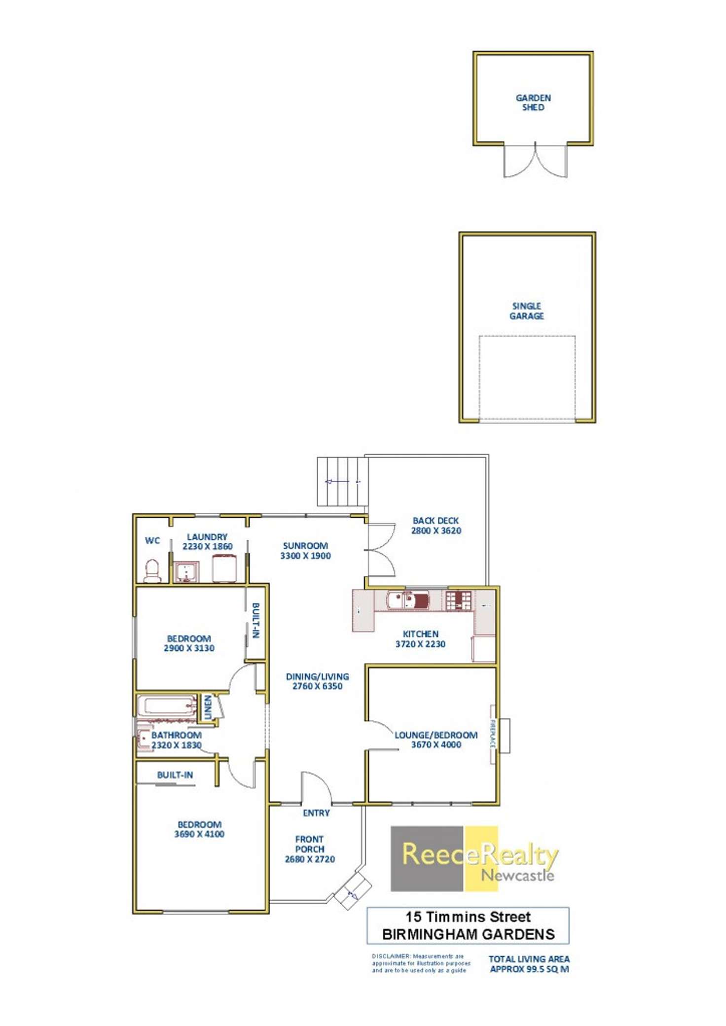 Floorplan of Homely house listing, 15 Timmins Street, Birmingham Gardens NSW 2287