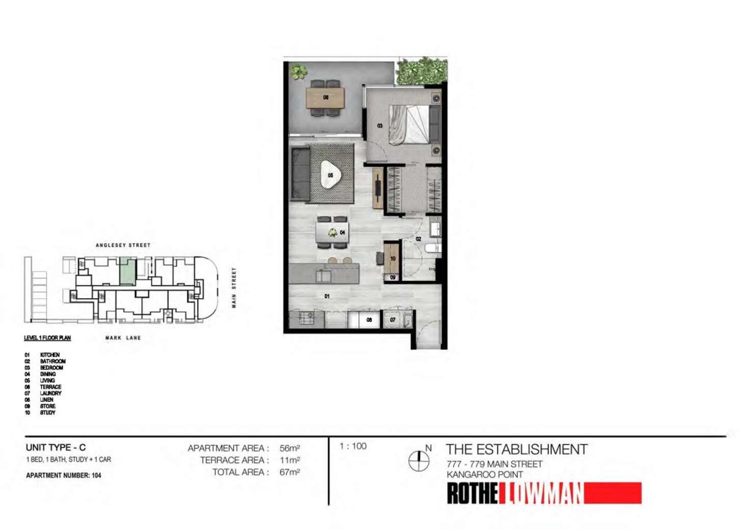 Floorplan of Homely apartment listing, 104/36 Anglesey Street, Kangaroo Point QLD 4169