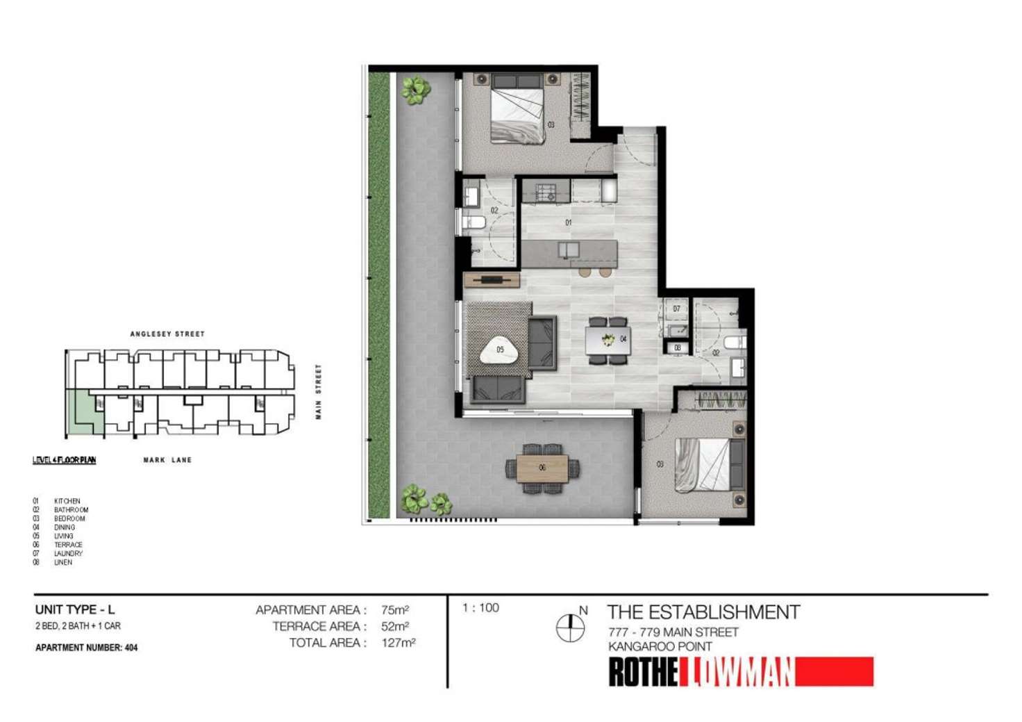 Floorplan of Homely apartment listing, 404, LOT 404, 36 Anglesey Street, Kangaroo Point QLD 4169