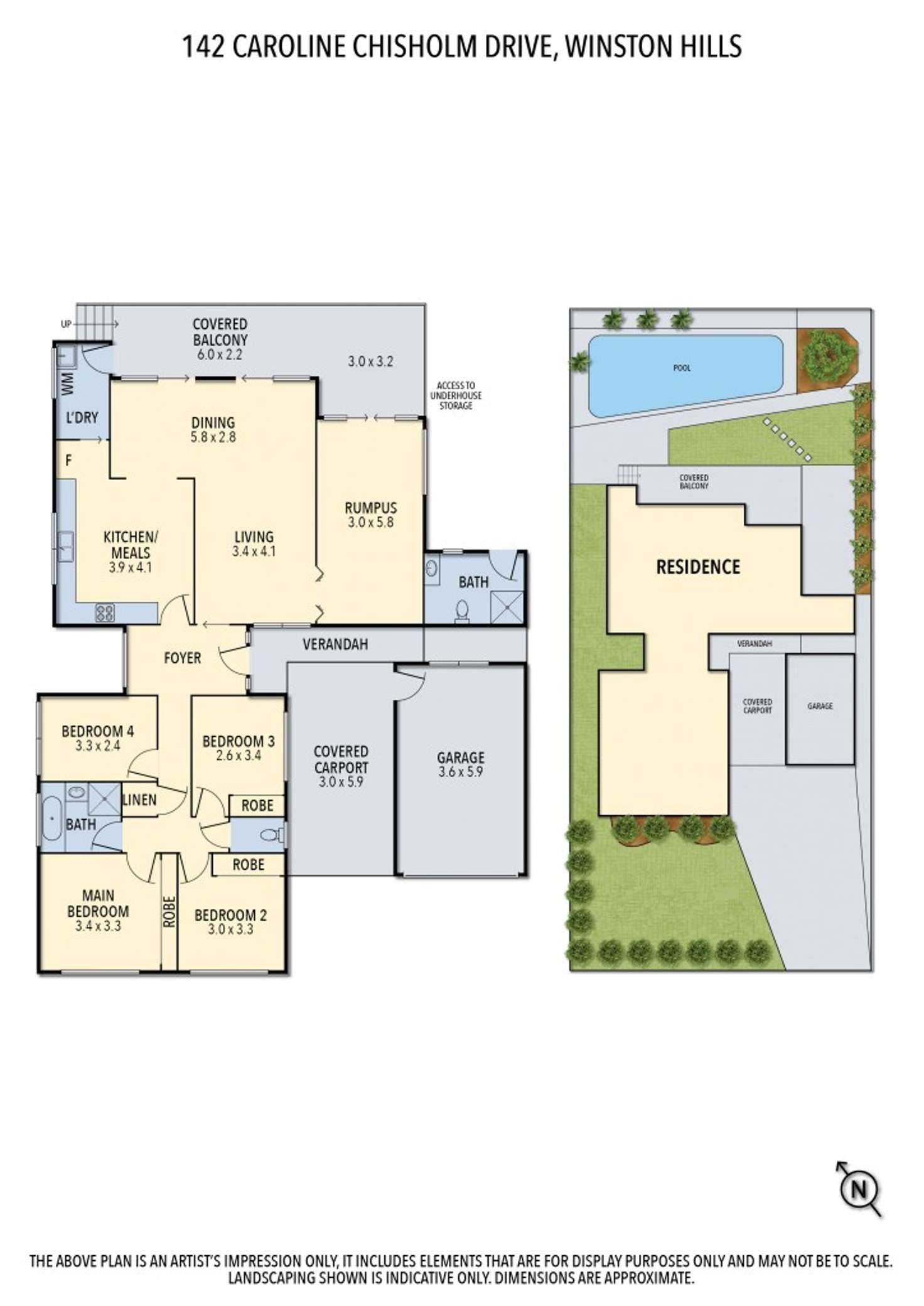 Floorplan of Homely house listing, 142 Caroline Chisholm Drive, Winston Hills NSW 2153