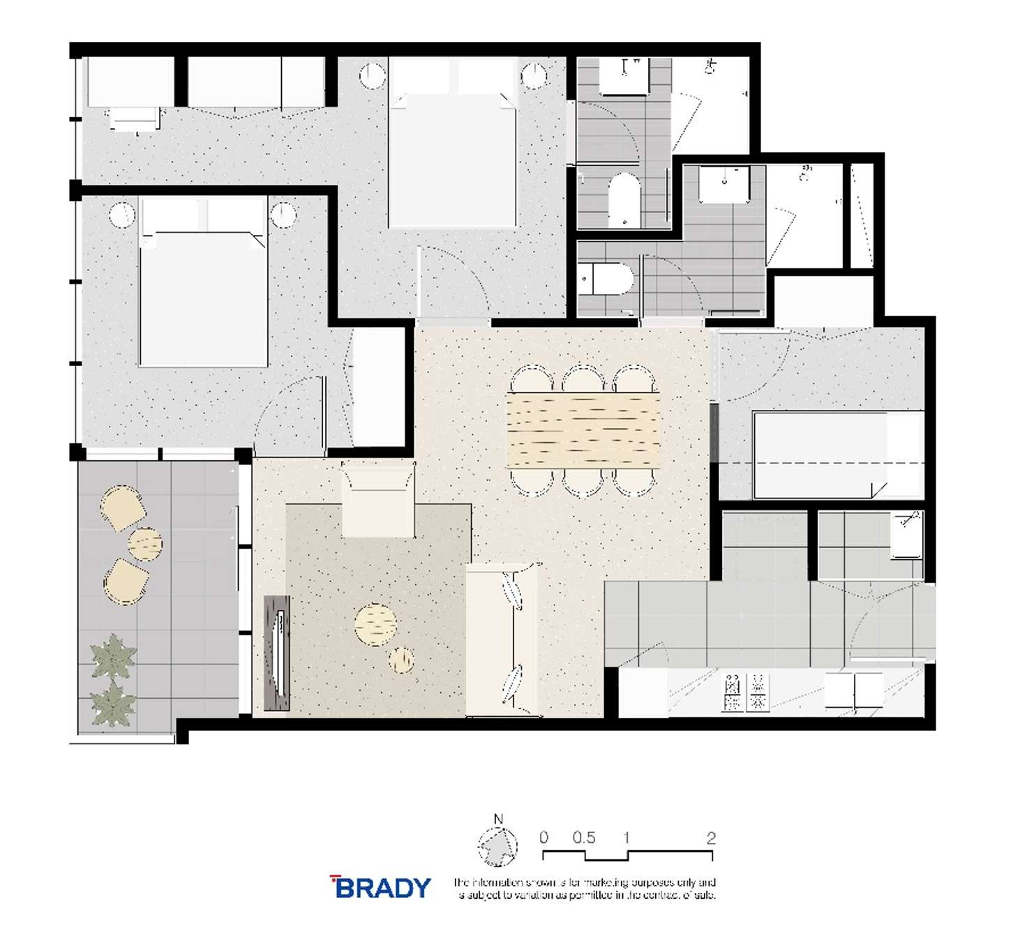 Floorplan of Homely apartment listing, 6403/500 Elizabeth Street, Melbourne VIC 3000