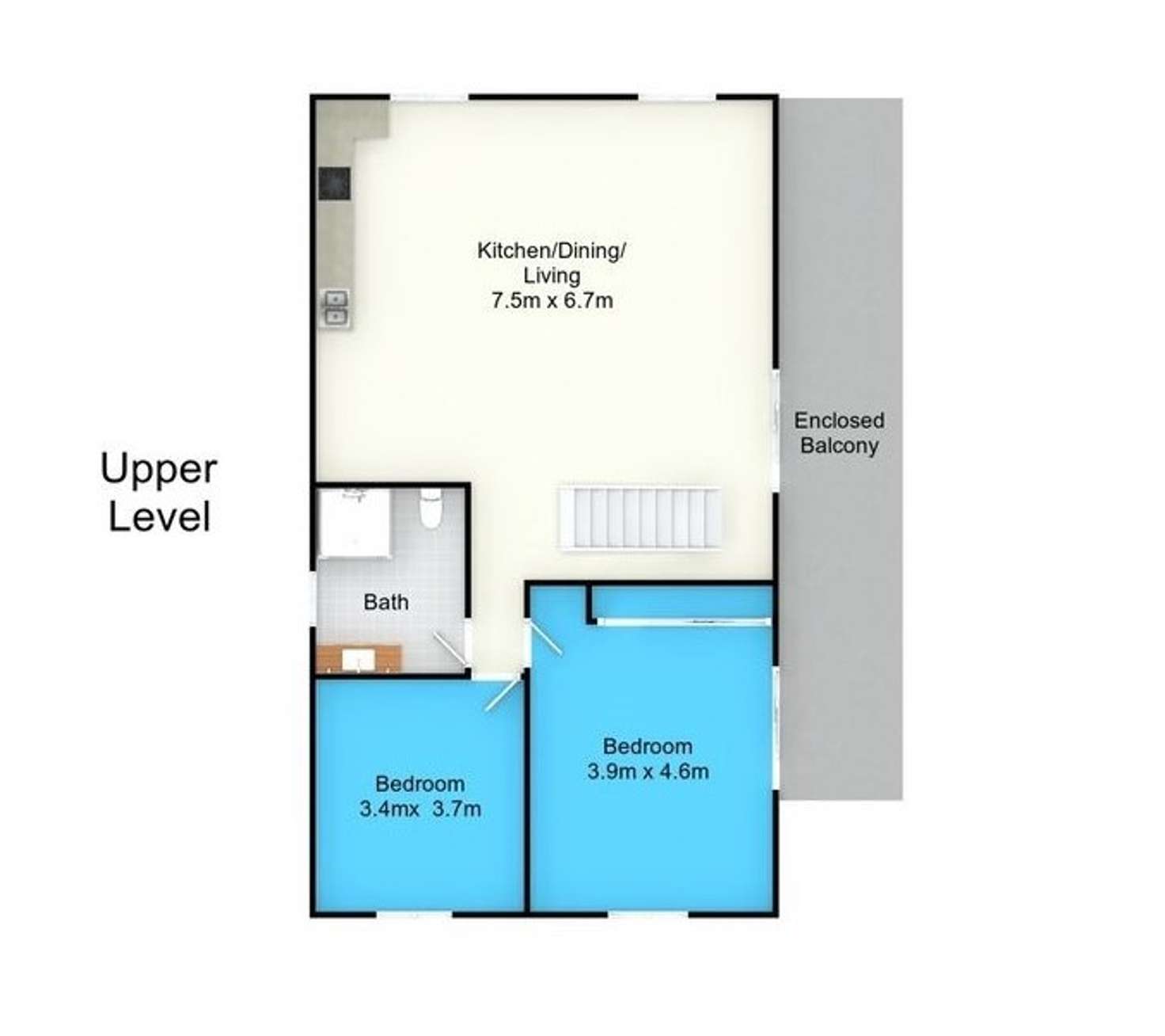 Floorplan of Homely unit listing, 1/2 North Street, Stockton NSW 2295