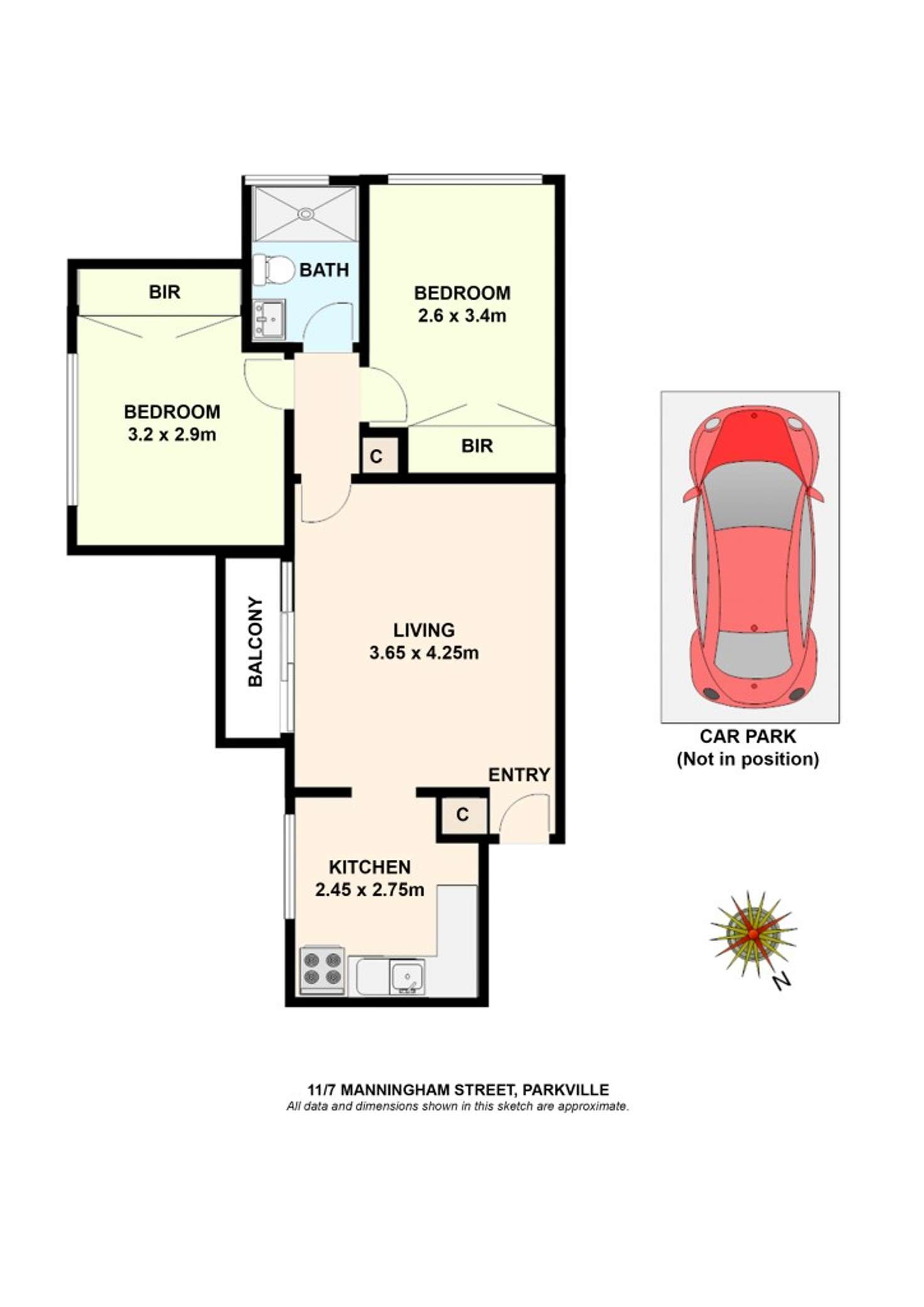 Floorplan of Homely apartment listing, 11/7 Manningham Street, Parkville VIC 3052