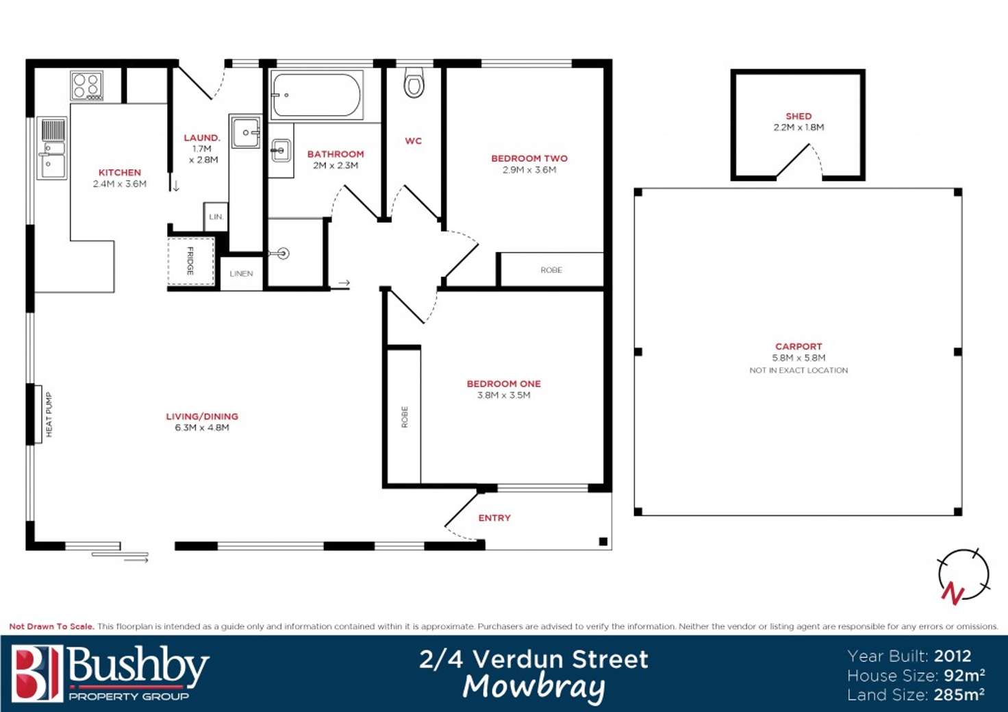 Floorplan of Homely unit listing, 2/4 Verdun Street, Mowbray TAS 7248