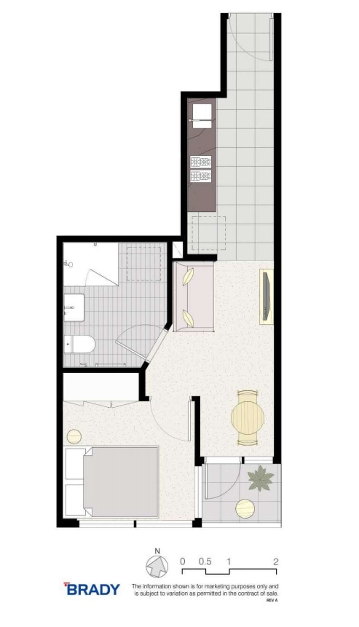 Floorplan of Homely apartment listing, 3808/500 Elizabeth Street, Melbourne VIC 3000