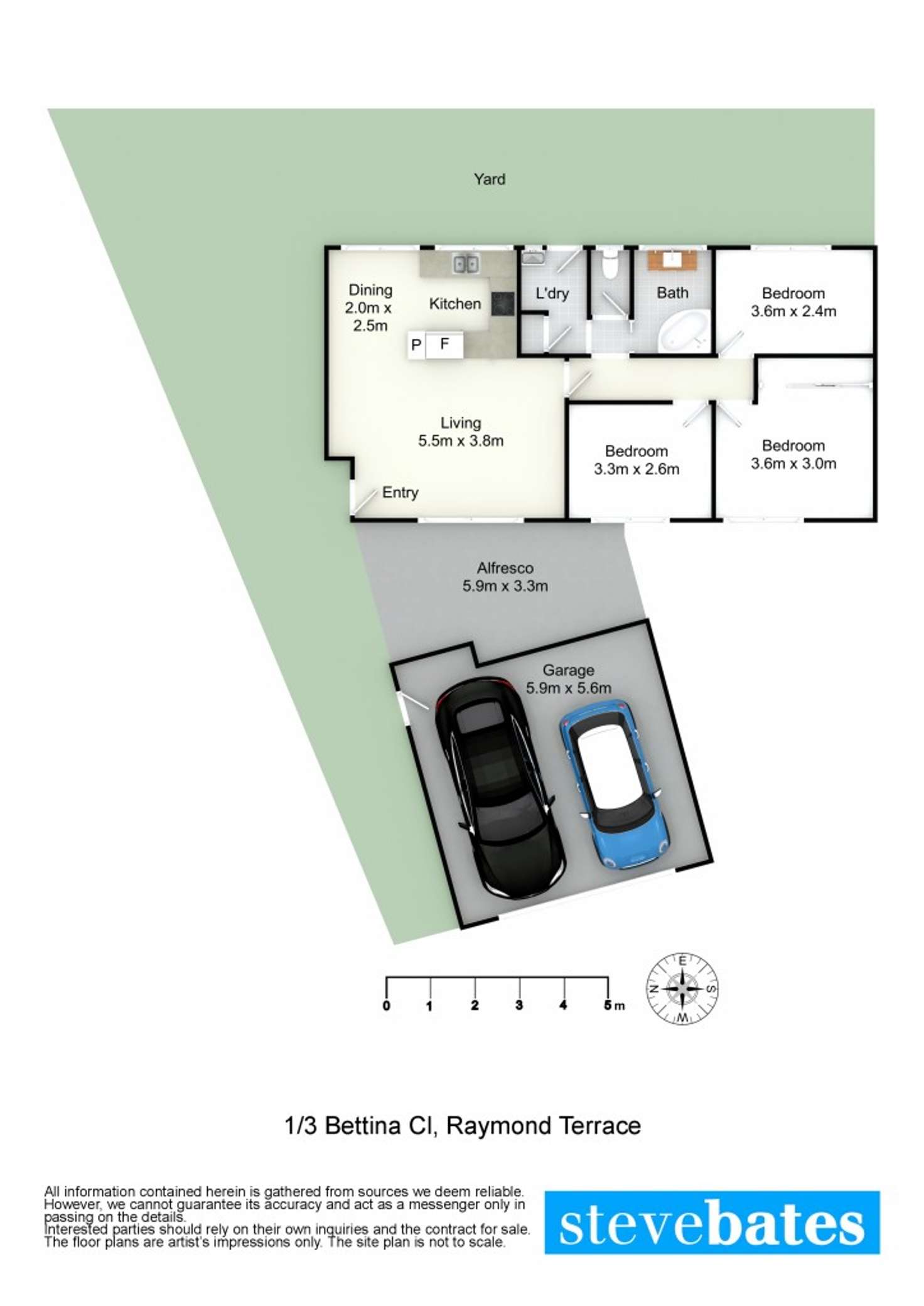 Floorplan of Homely semiDetached listing, 1/3 Bettina Close, Raymond Terrace NSW 2324