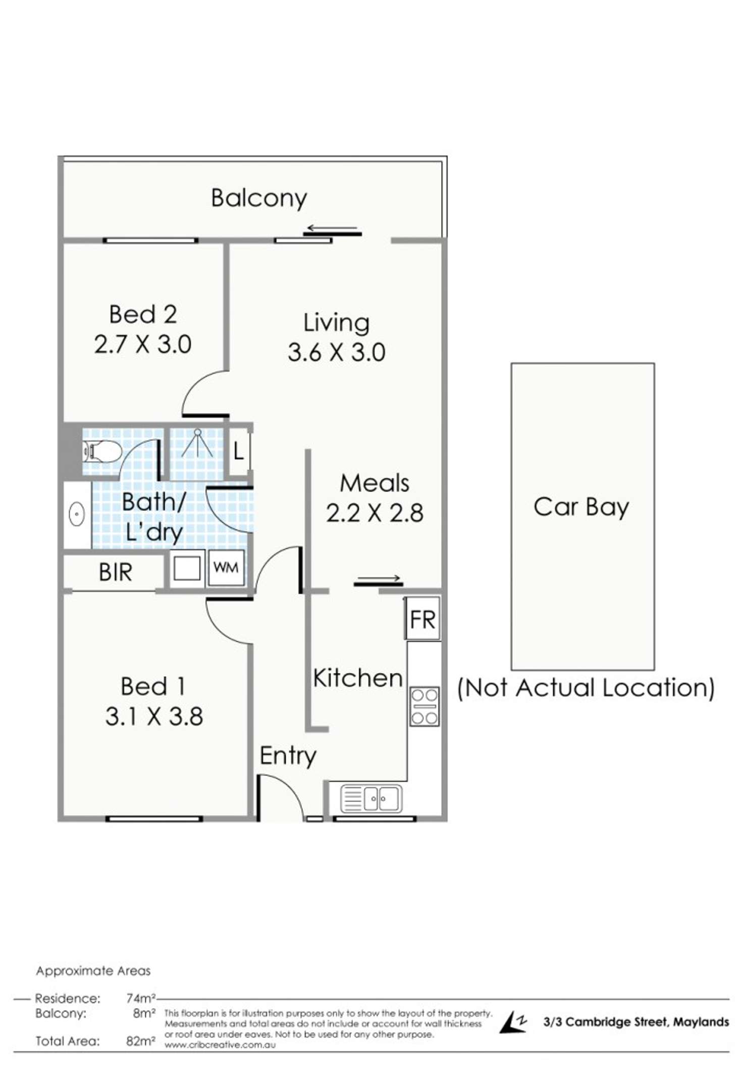 Floorplan of Homely apartment listing, 3/3 Cambridge Street, Maylands WA 6051