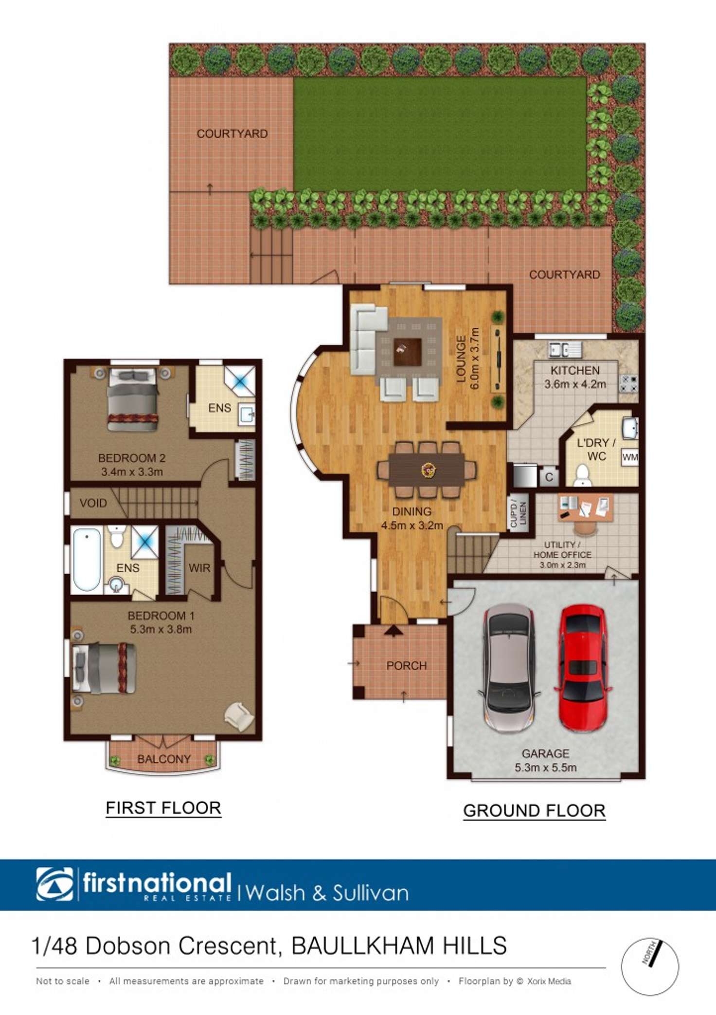 Floorplan of Homely townhouse listing, 1/48-50 Dobson Crescent, Baulkham Hills NSW 2153