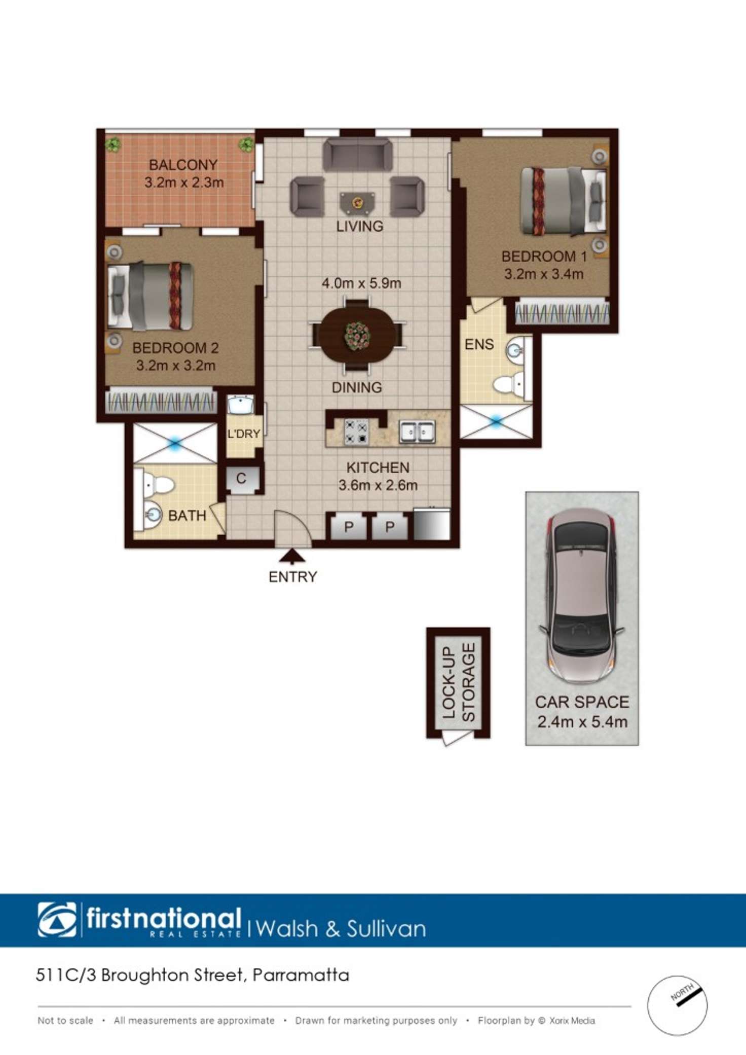 Floorplan of Homely apartment listing, 511C/3 Broughton Street, Parramatta NSW 2150