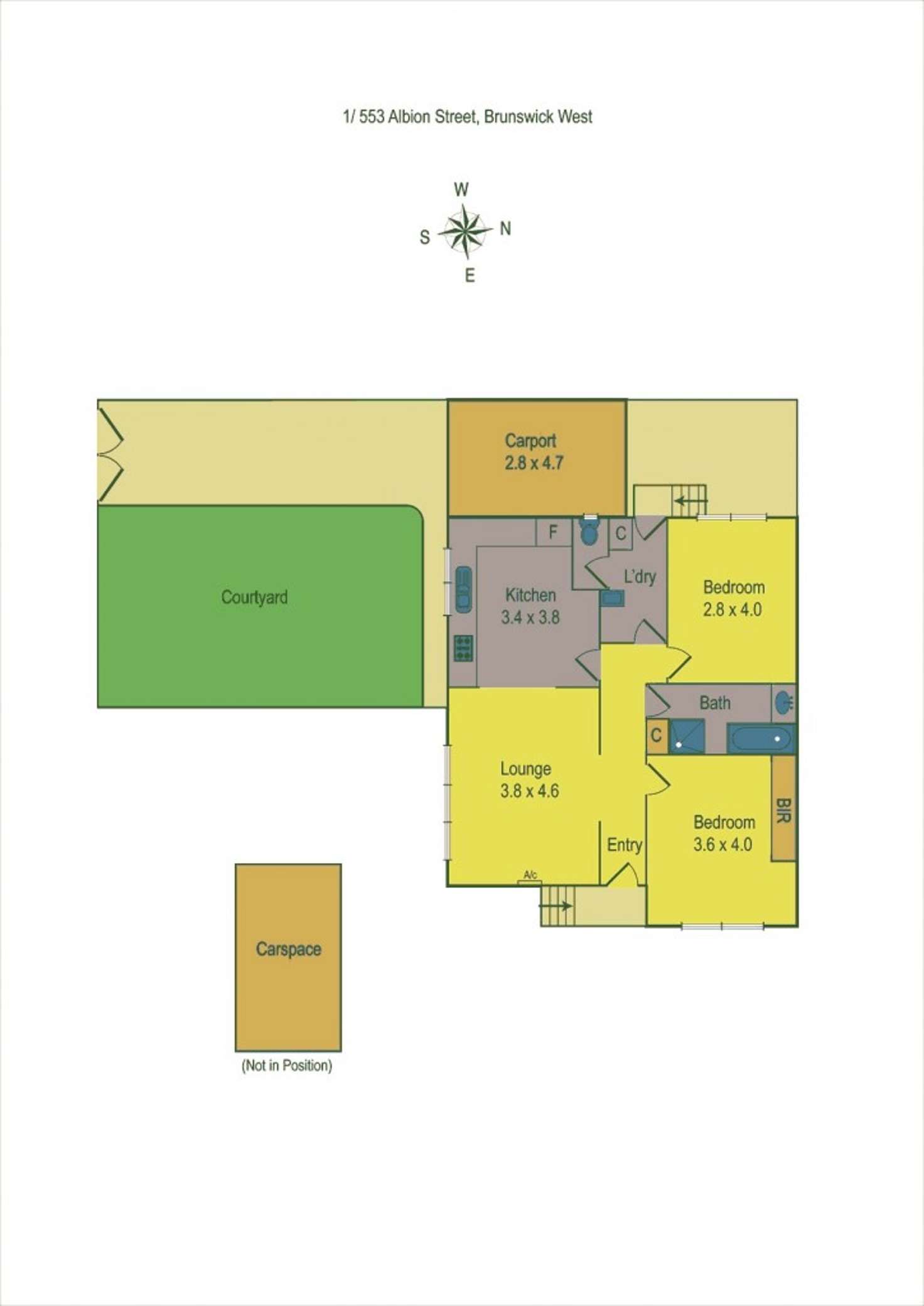 Floorplan of Homely unit listing, 1/553 Albion Street, Brunswick West VIC 3055