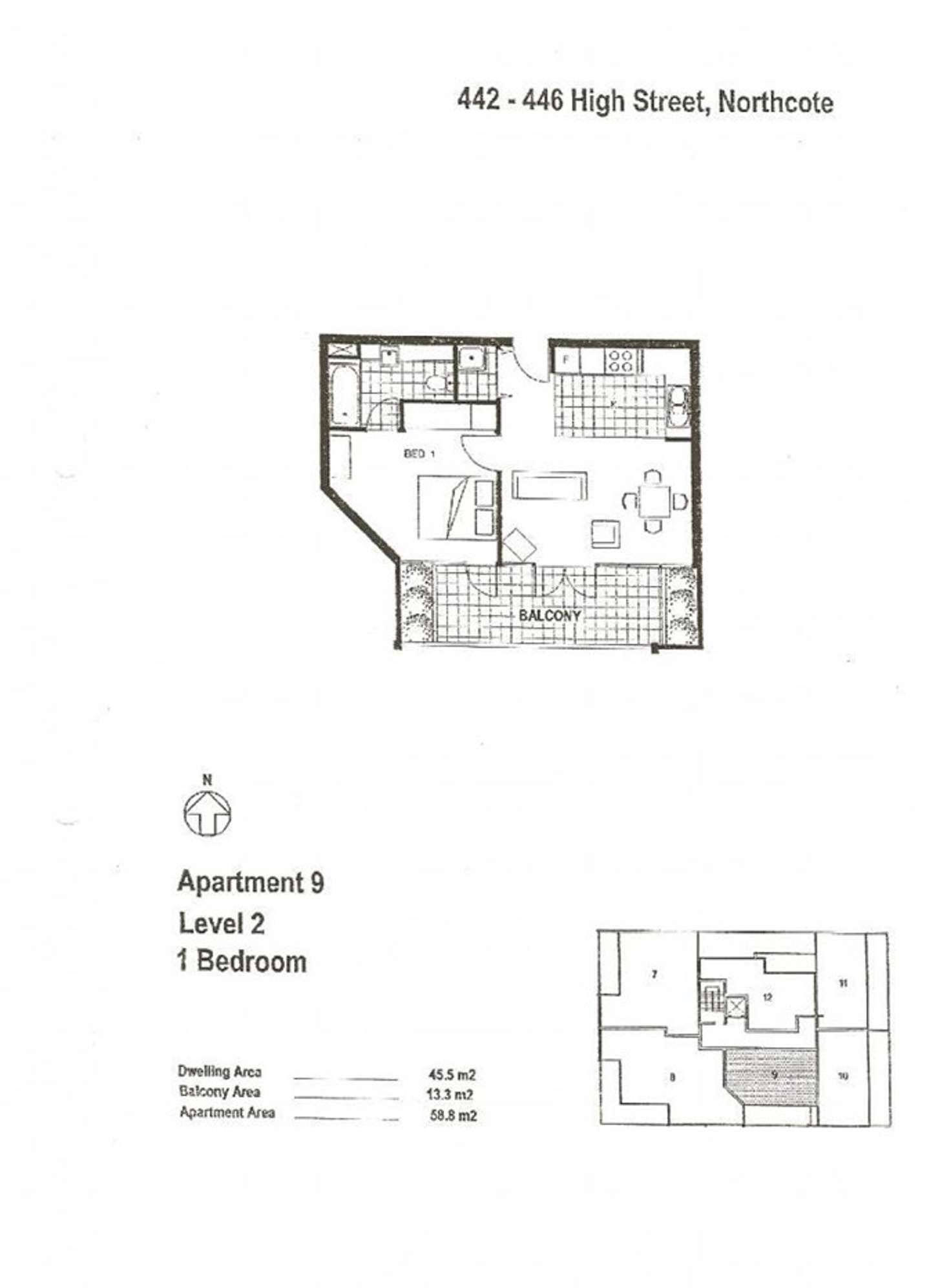 Floorplan of Homely apartment listing, 9/442-446 High Street, Northcote VIC 3070
