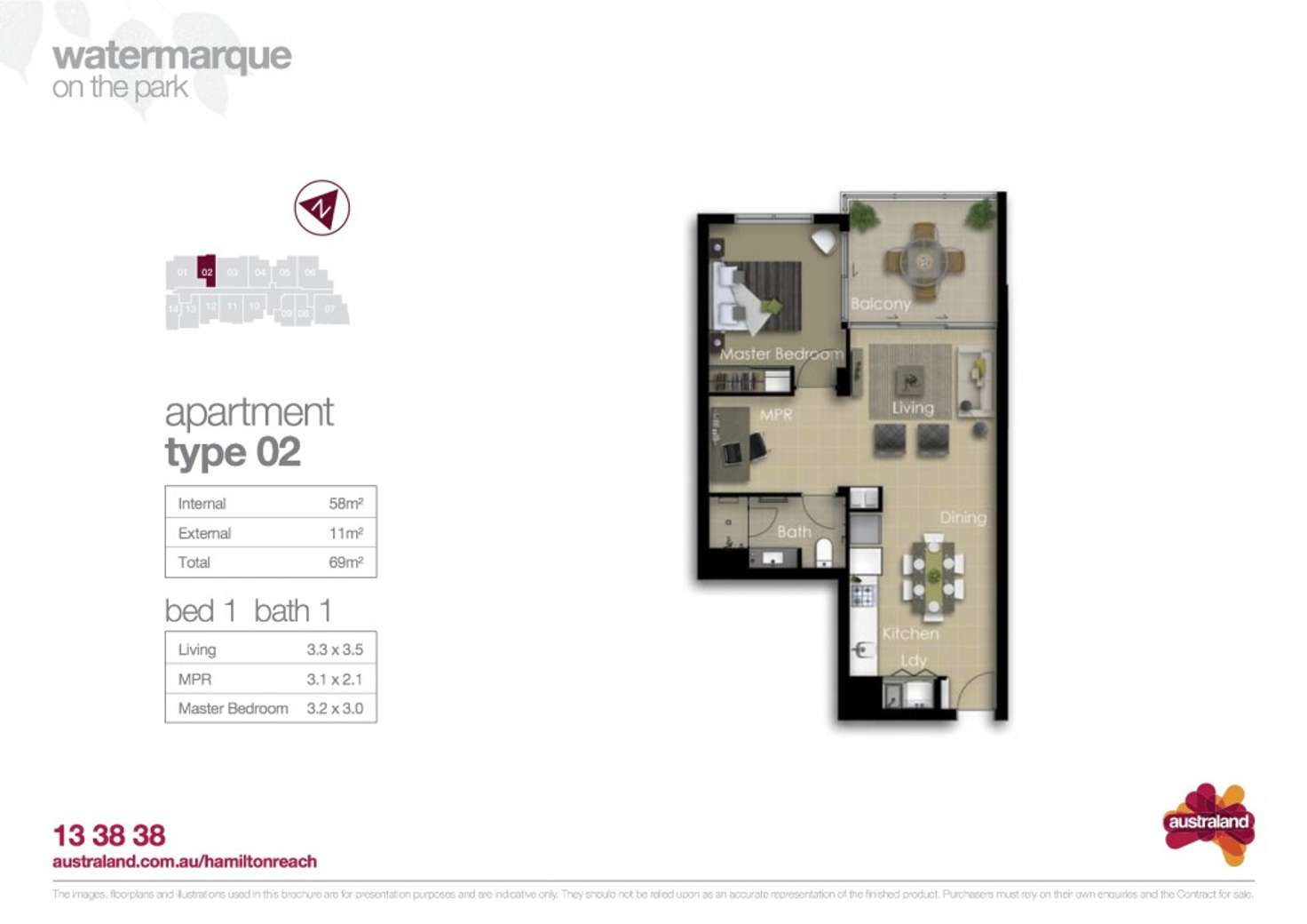 Floorplan of Homely apartment listing, 3202/126 Parkside Circuit, Hamilton QLD 4007