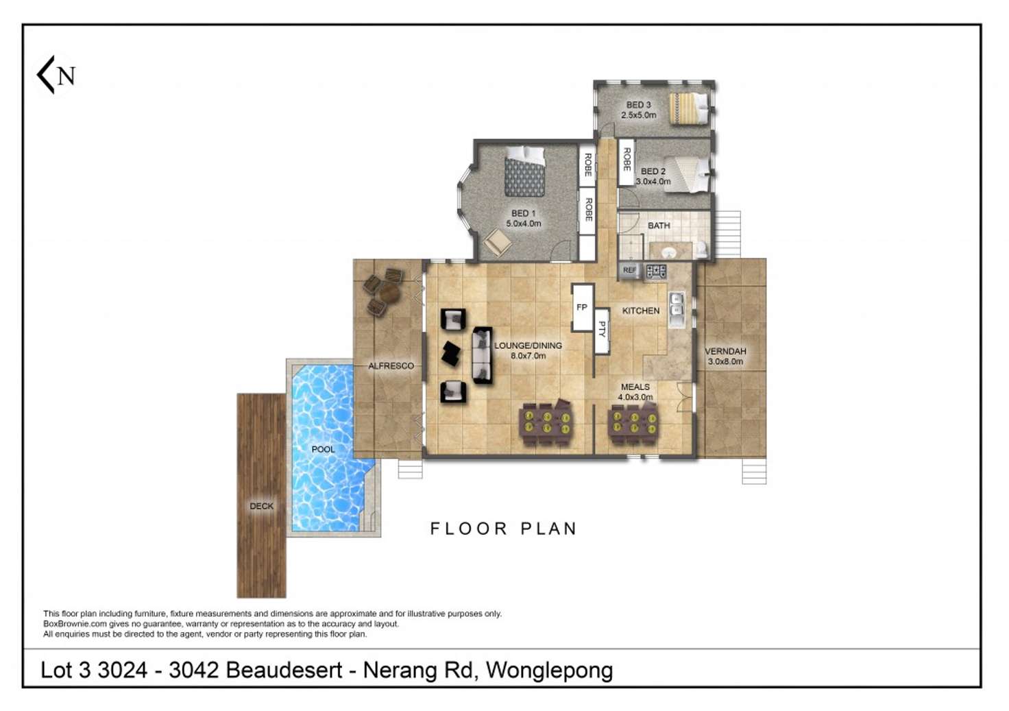 Floorplan of Homely acreageSemiRural listing, 3042 Beaudesert-Nerang Road, Wonglepong QLD 4275