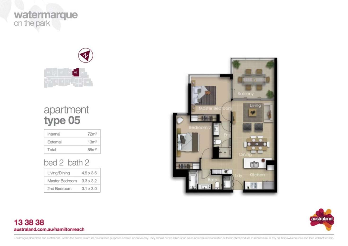 Floorplan of Homely apartment listing, 3205/126 Parkside Circuit, Hamilton QLD 4007