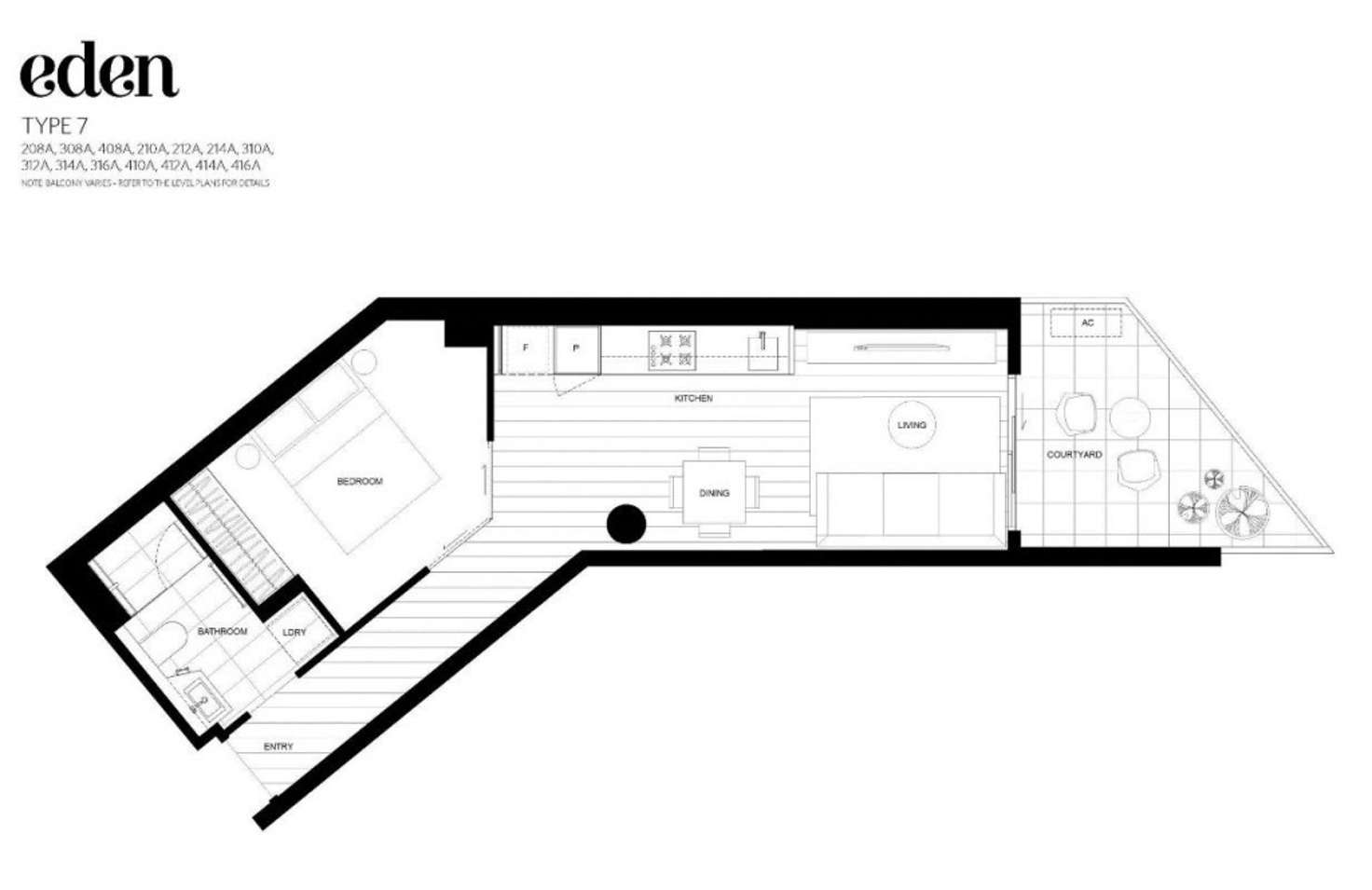 Floorplan of Homely apartment listing, 312/1 Acacia Place, Abbotsford VIC 3067