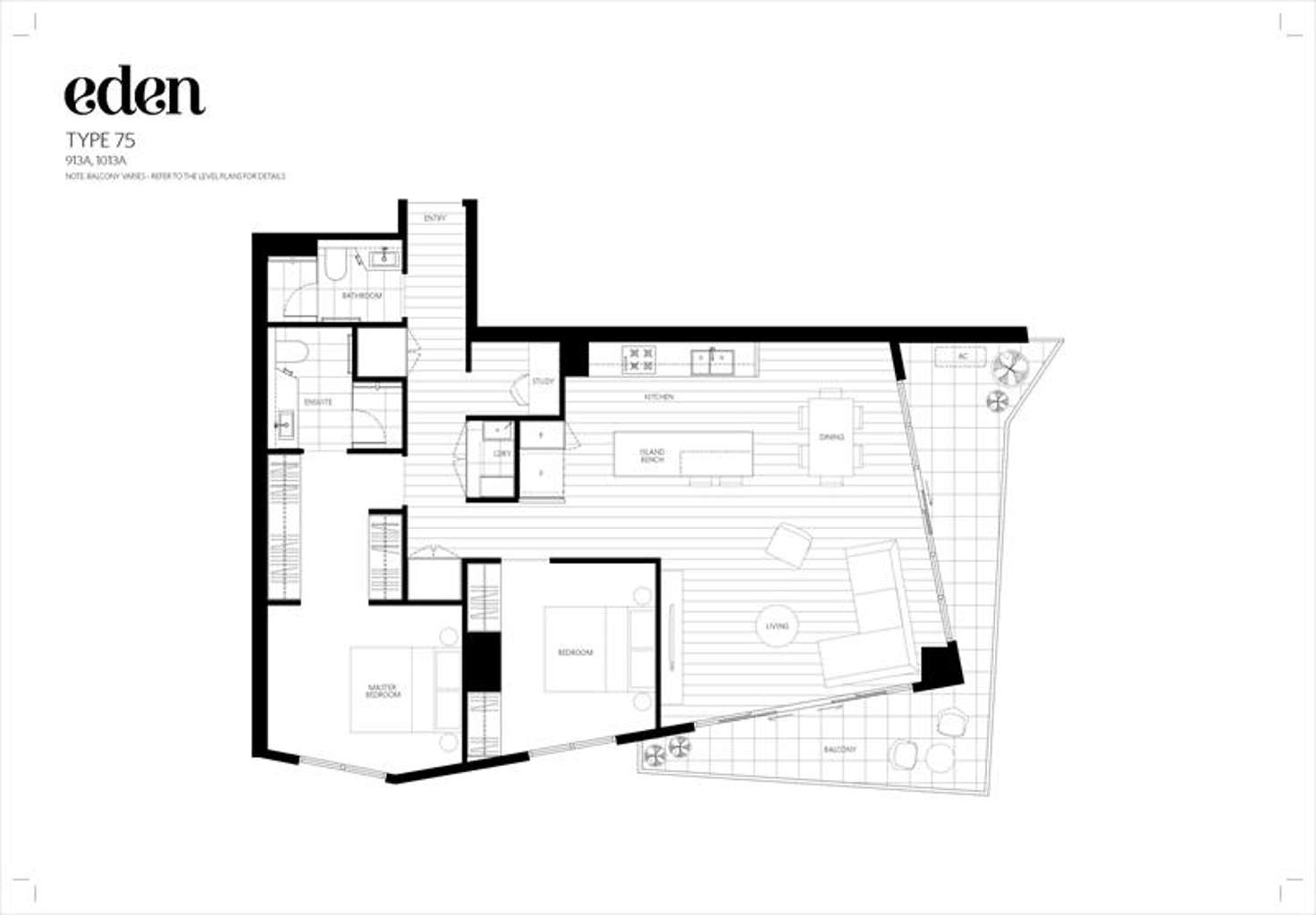 Floorplan of Homely apartment listing, 913/1 Acacia Place, Abbotsford VIC 3067
