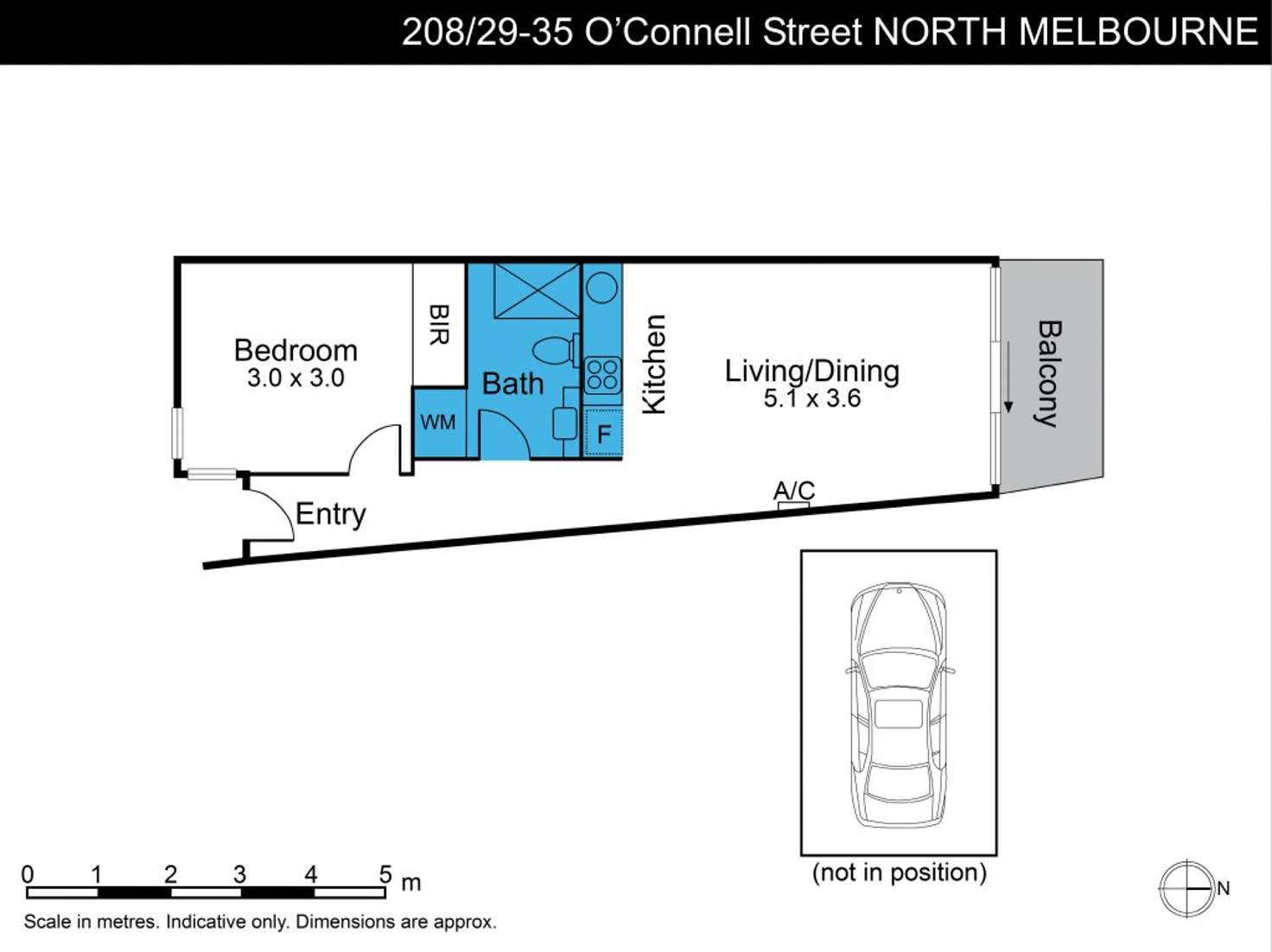 Floorplan of Homely apartment listing, 208/29-35 O'Connell Street, North Melbourne VIC 3051