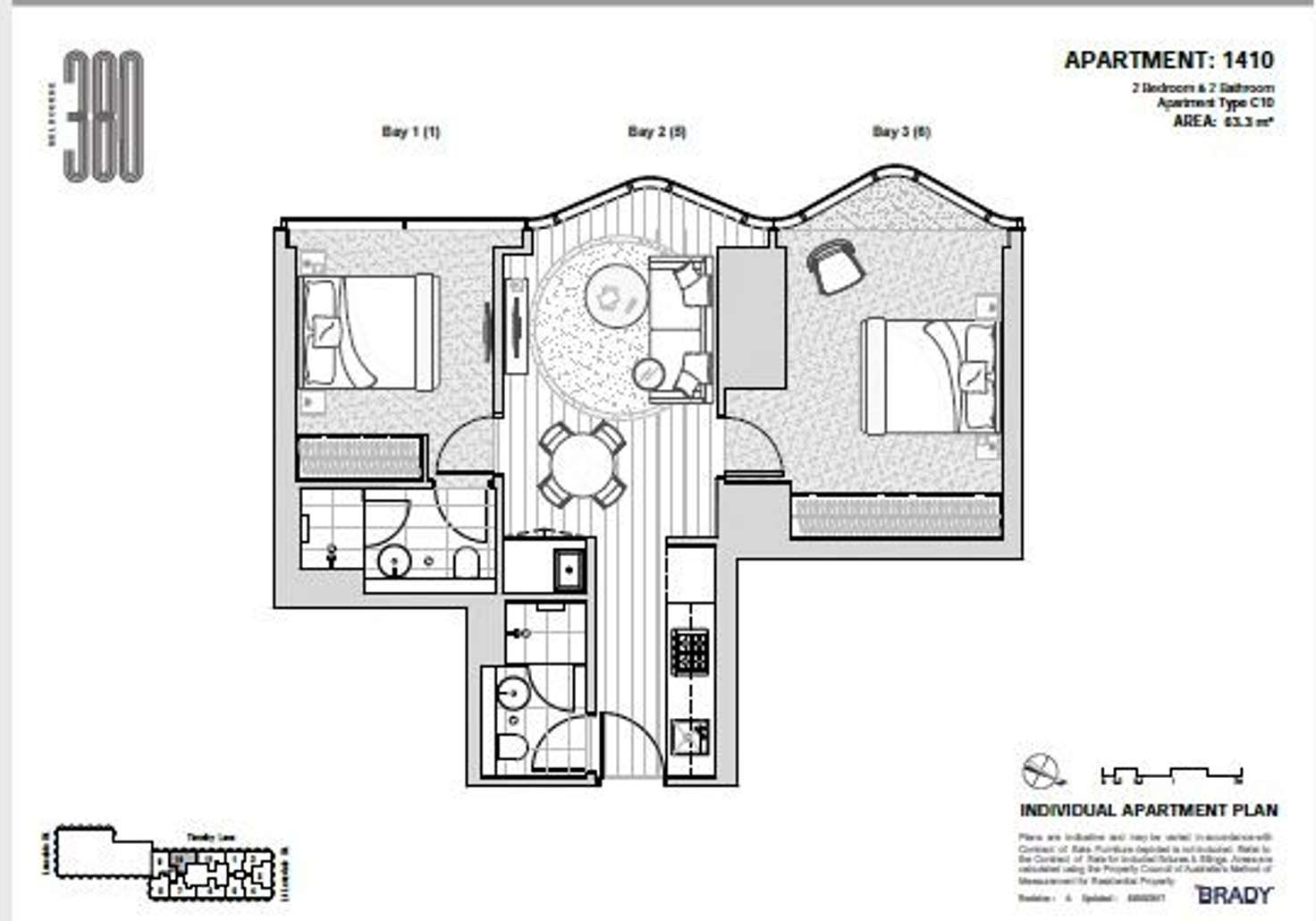 Floorplan of Homely apartment listing, 1410/371 Little Lonsdale Street, Melbourne VIC 3000