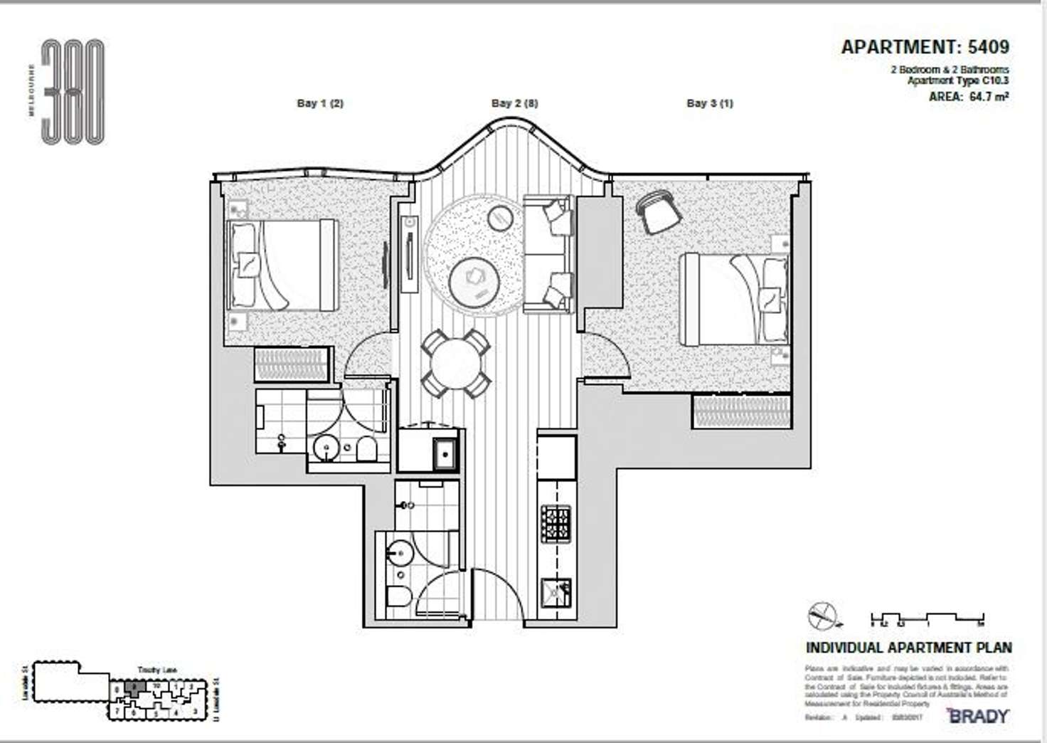 Floorplan of Homely apartment listing, 5409/371 Little Lonsdale Street, Melbourne VIC 3000