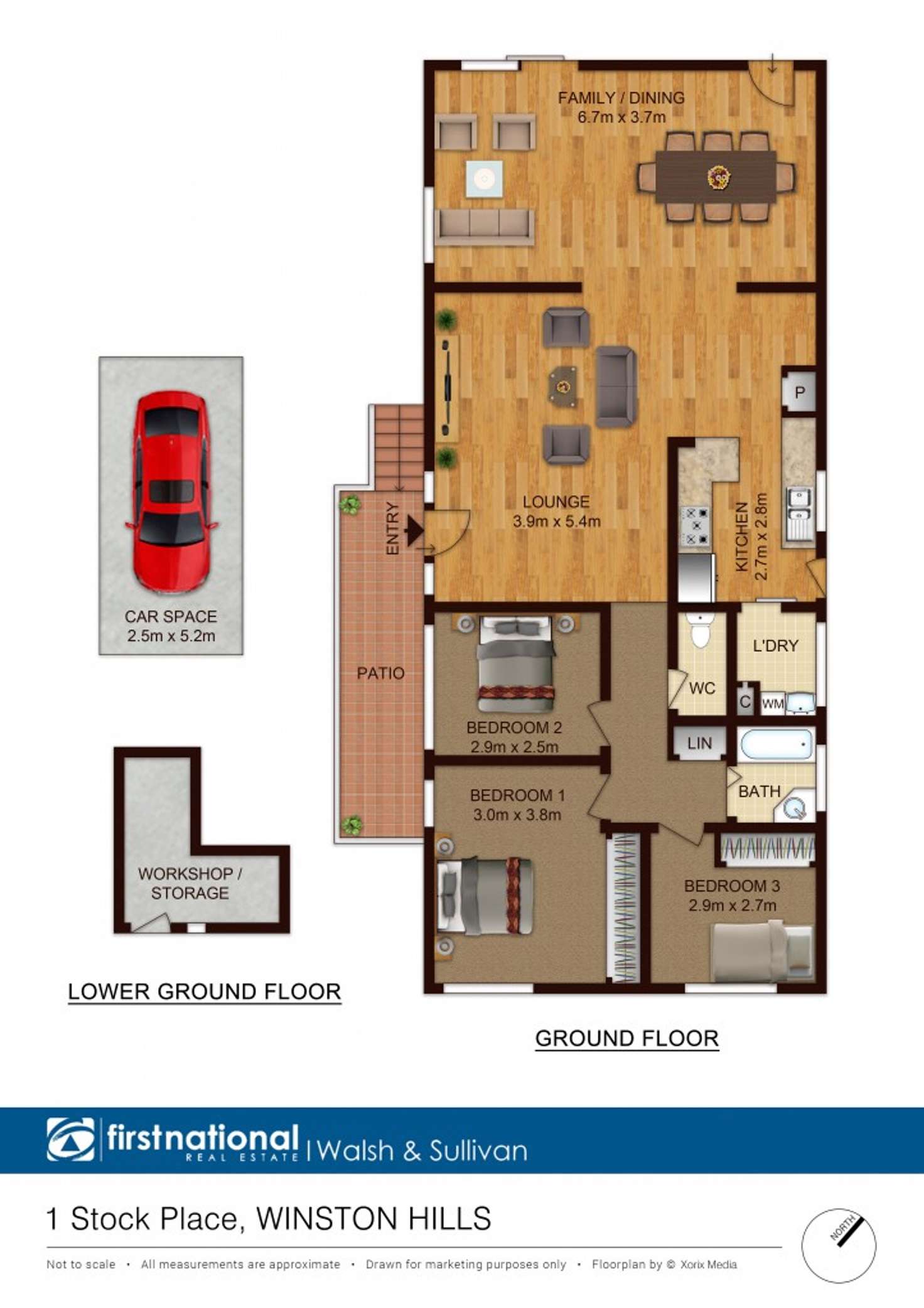 Floorplan of Homely house listing, 1 Stock Place, Winston Hills NSW 2153