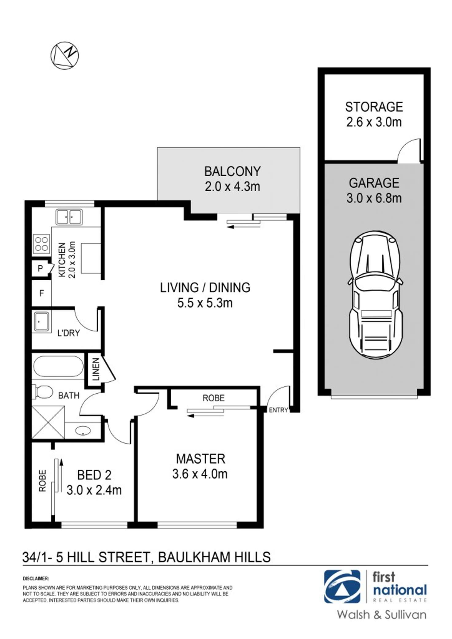 Floorplan of Homely unit listing, 34/1-5 Hill Street, Baulkham Hills NSW 2153