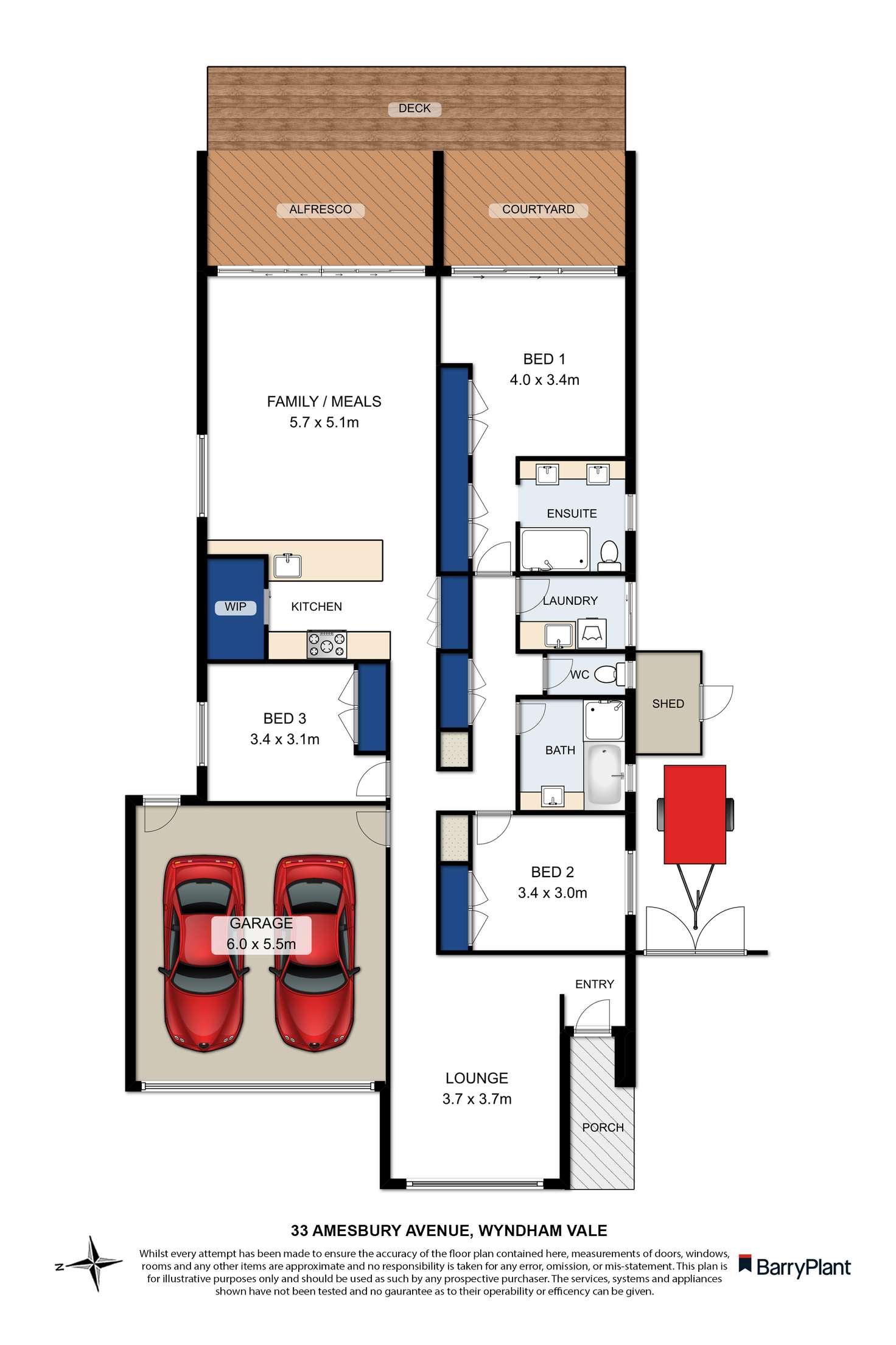 Floorplan of Homely house listing, 33 Amesbury Avenue, Wyndham Vale VIC 3024