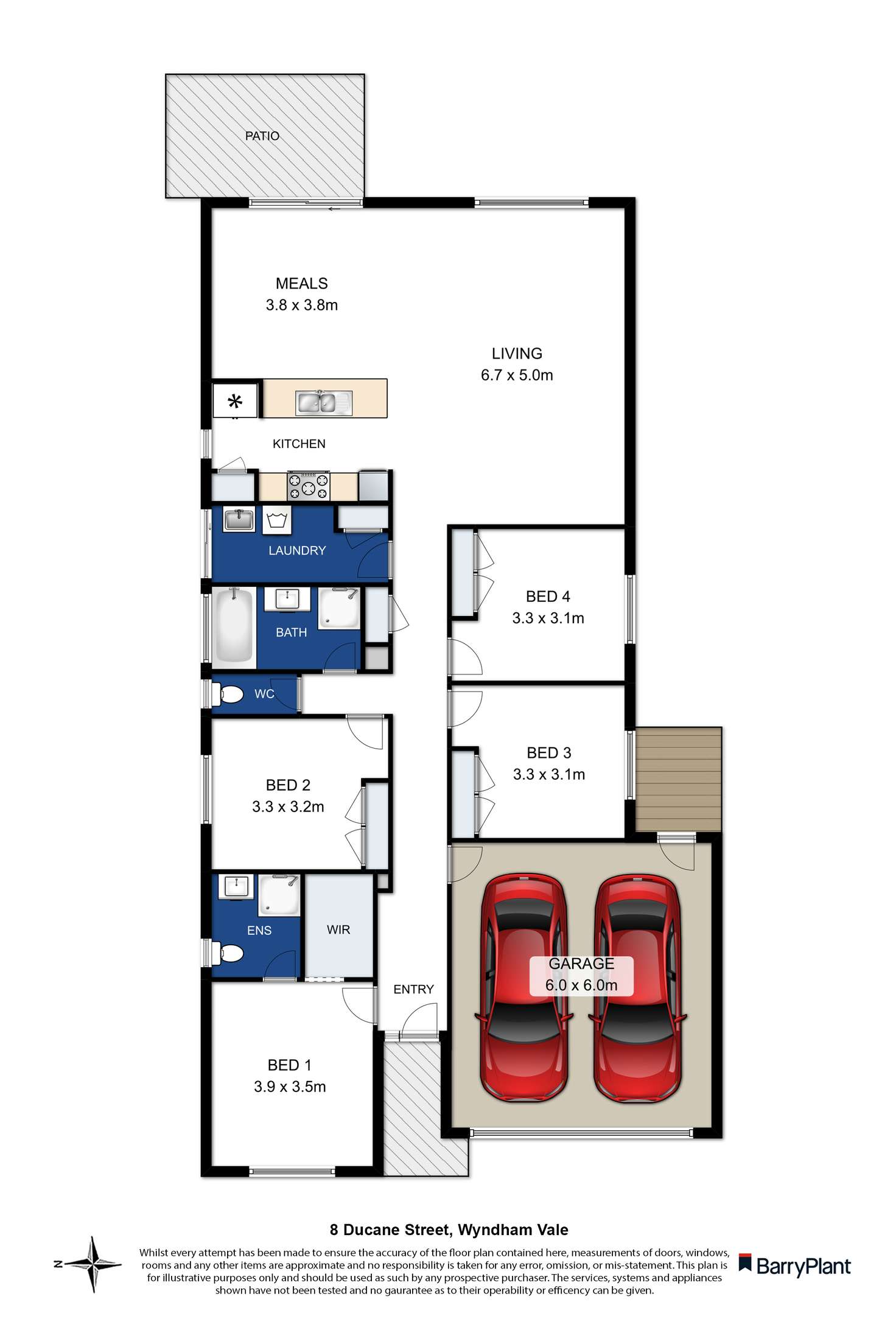 Floorplan of Homely house listing, 8 Ducane Street, Wyndham Vale VIC 3024