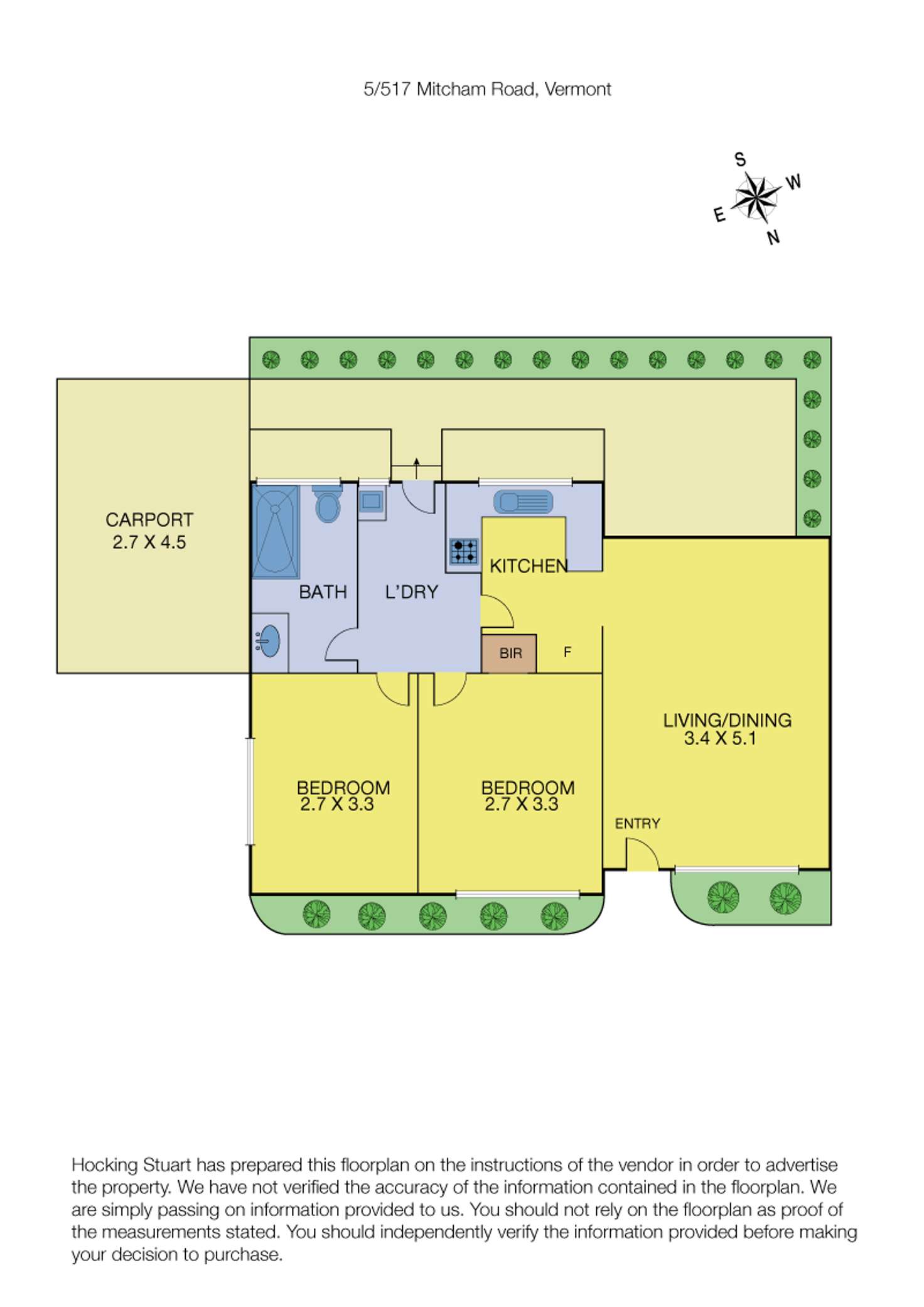 Floorplan of Homely unit listing, 5/517 Mitcham Road, Vermont VIC 3133