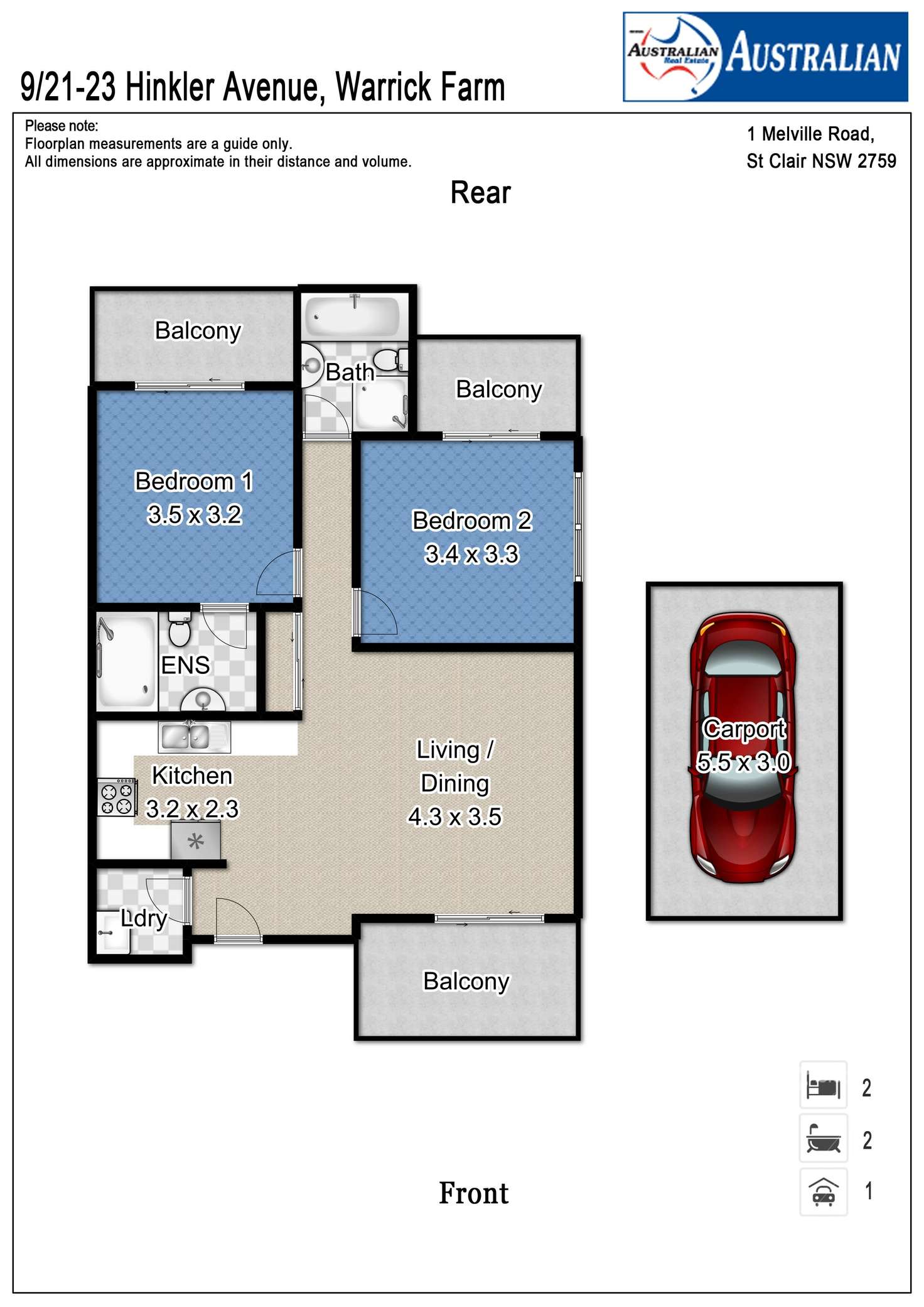 Floorplan of Homely unit listing, 9/21-23 Hinkler Avenue, Warwick Farm NSW 2170