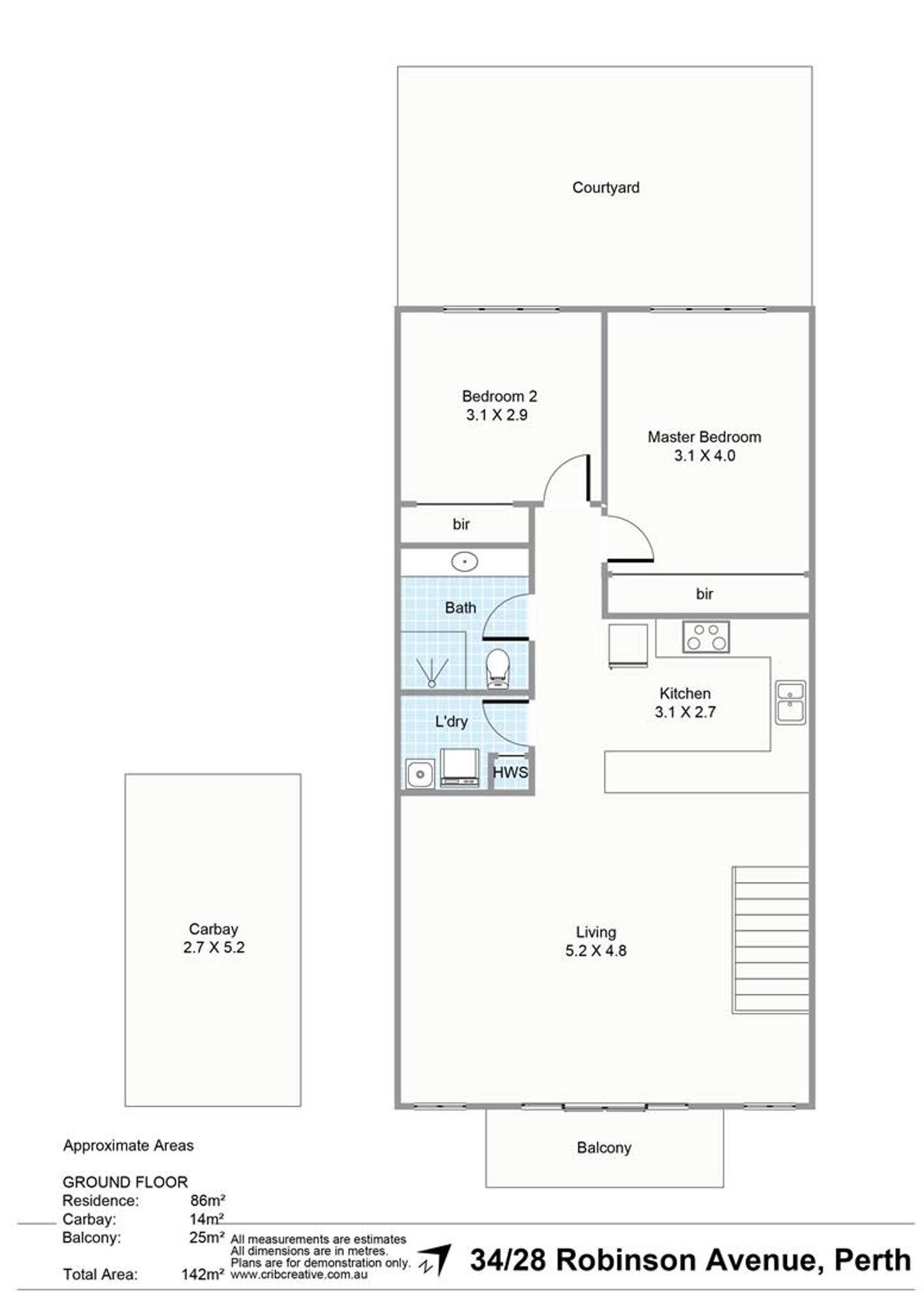 Floorplan of Homely apartment listing, 34/28 Robinson Avenue, Perth WA 6000